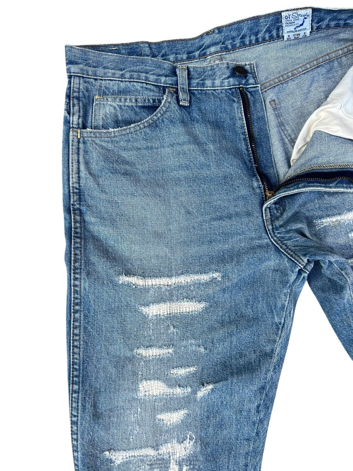 Beams Plus × Orslow Orslow 106 X Beams Ripped Distressed Denim Cropped Jeans Size US 30 / EU 46 - 8 Thumbnail