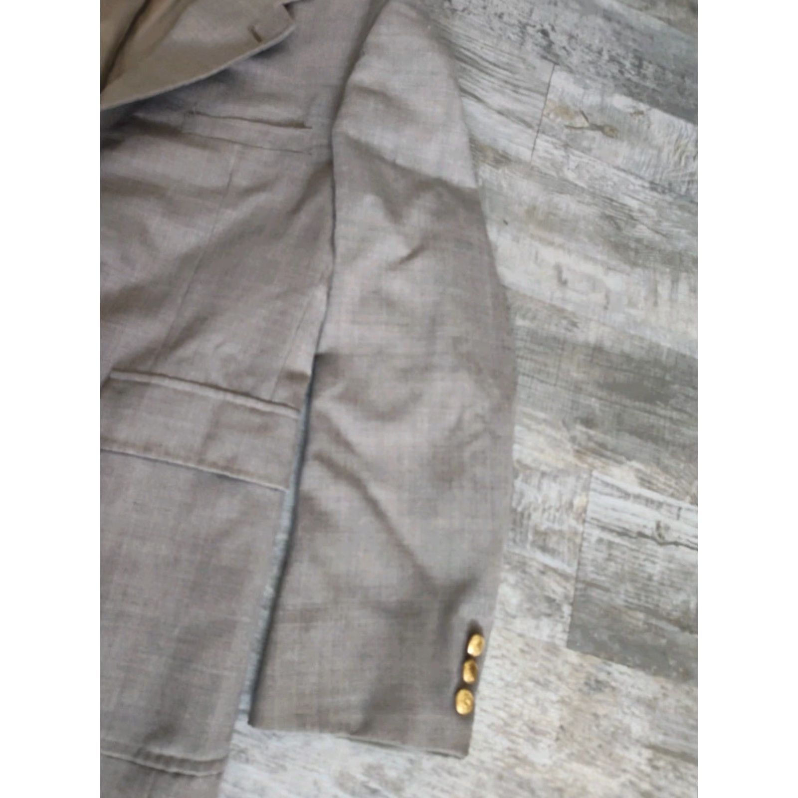 Orvis Orvis Blazer Sport Coat Jacket Three-Button Gold Buttons USA Made 44L Gray Men Size 44L - 4 Thumbnail