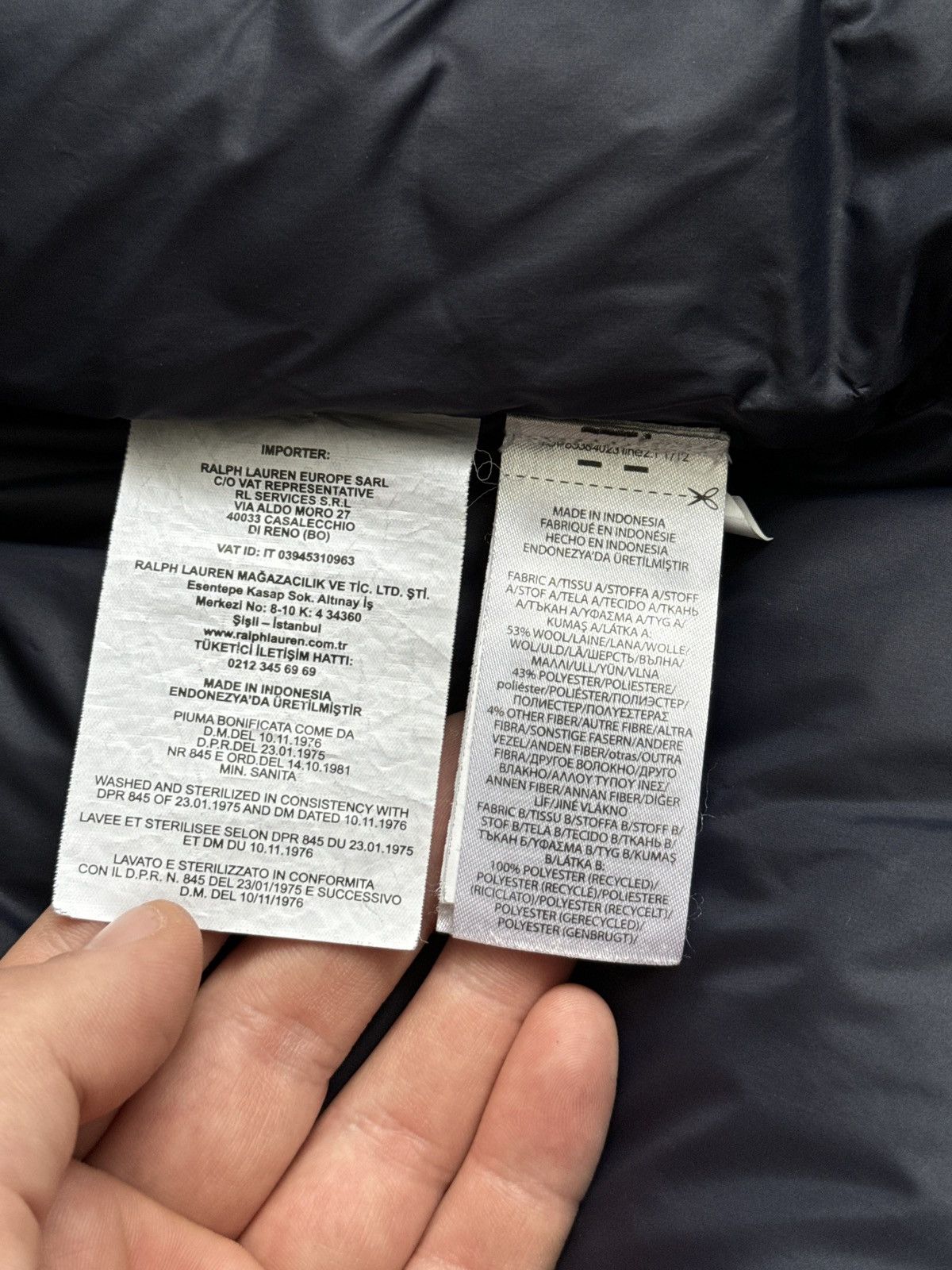 Polo Ralph Lauren Polo Ralph Lauren Nylon Wool Down Puffer Jacket Navy Size US L / EU 52-54 / 3 - 19 Thumbnail