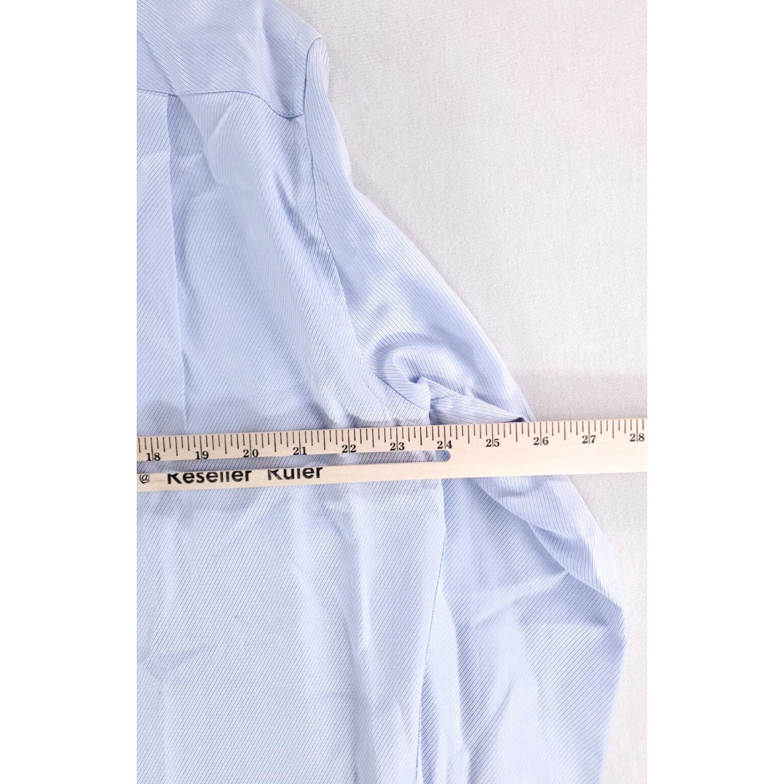 Canali VINTAGE Canali Dress Shirt Button-Up Striped Blue Long Sleeve Mens 42 / 16.5 16.5 Mens Mens, BLUE Diagonal Striped, Pinholes Size 46R - 8 Thumbnail