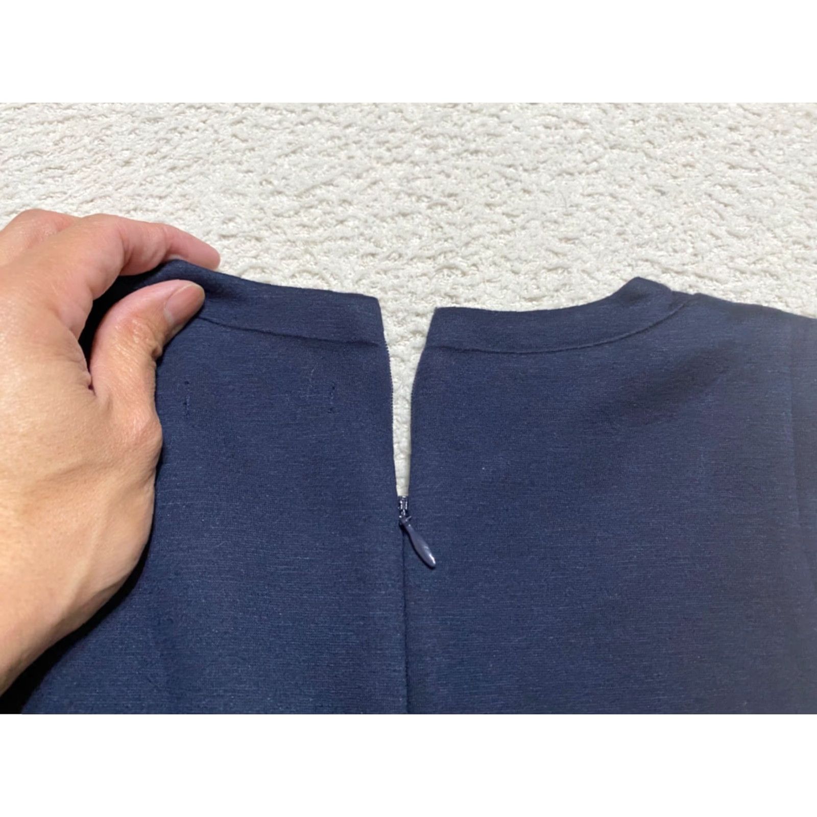 Madewell Madewell Womens Solid Blue Viscose Tank Dress Round Neck Zip Casual Knee Length S Reg Blue Womens Mens? Size S / US 4 / IT 40 - 8 Thumbnail
