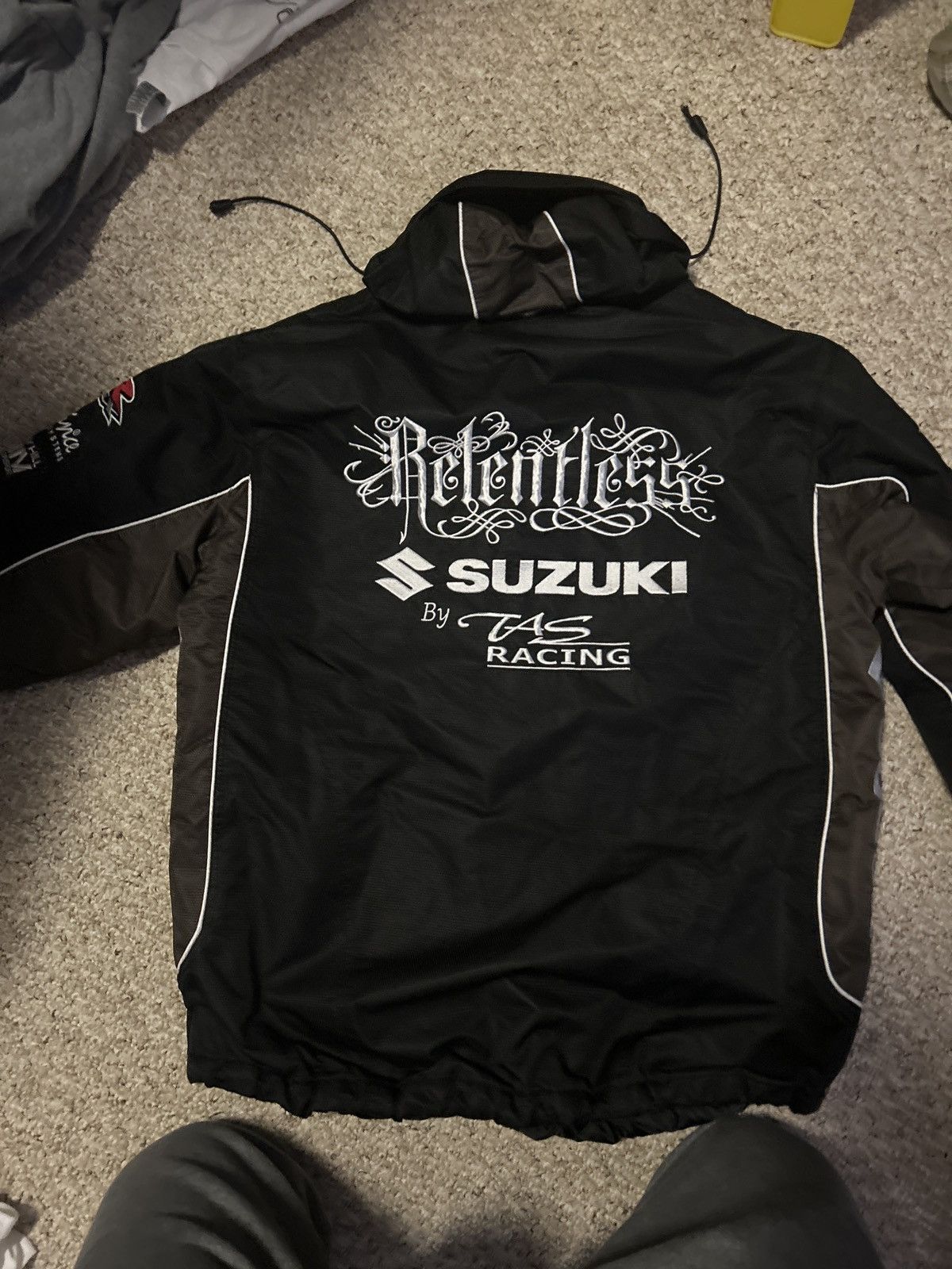 image of Vintage Suzuki Racing Jacket in Black, Men's (Size Small)