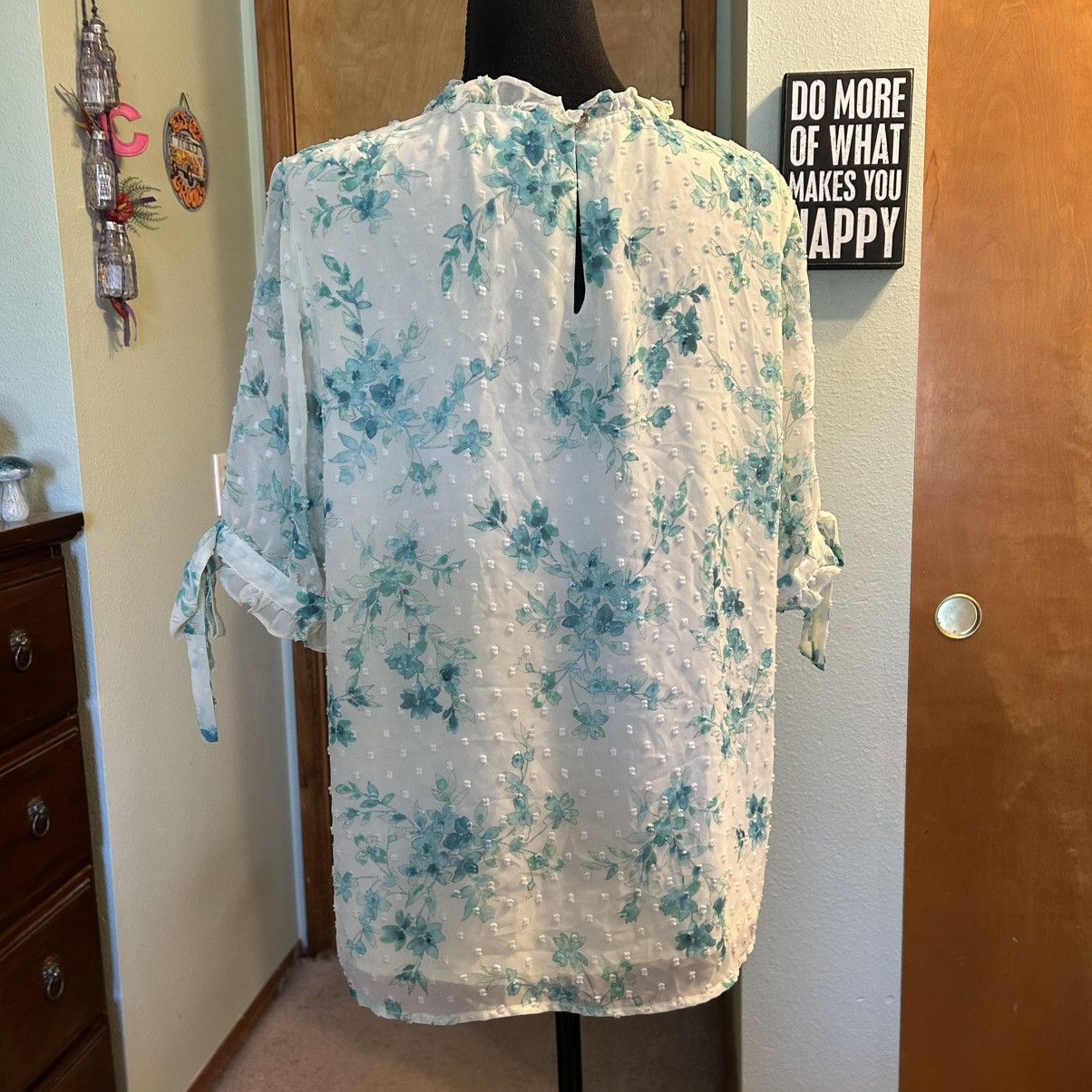 Other CeCe light yellow floral print short sleeve blouse XL Size XL / US 12-14 / IT 48-50 - 3 Thumbnail