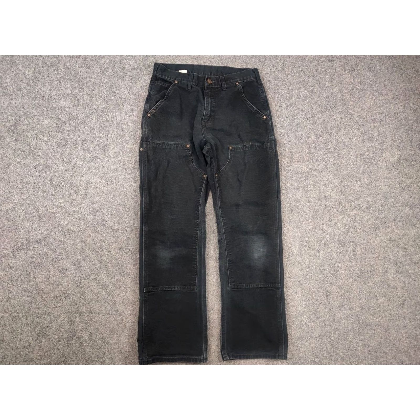 Carhartt VINTAGE Carhartt double knee Pants Carpenter 90's Carhartt double knee Black Canvas USA Mens Regular 30" Waist 28" Inseam 365 Size US 30 / EU 46 - 4 Thumbnail