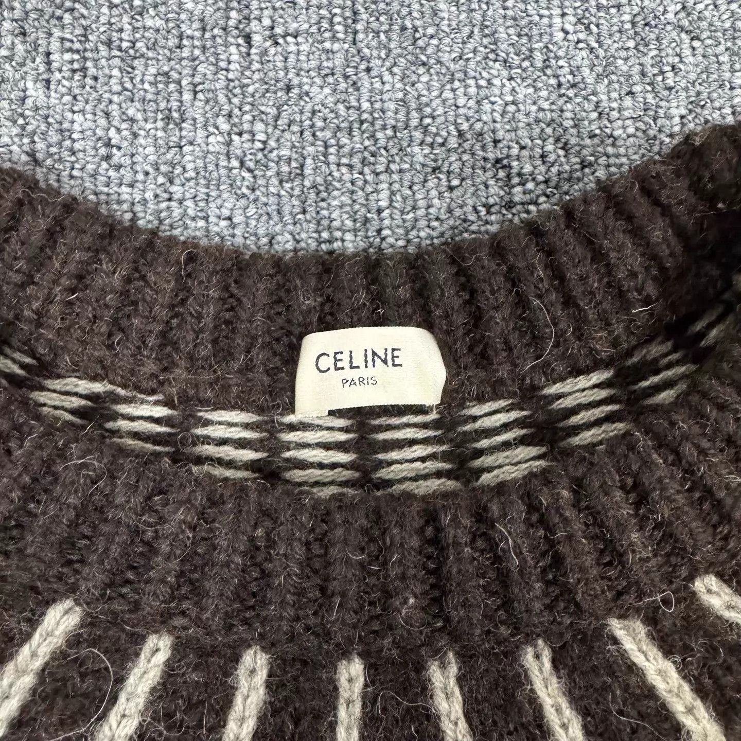 Celine Celine Triomphe Fair Isle Knit Sweater XL 99 New Size XL / US 12-14 / IT 48-50 - 5 Thumbnail