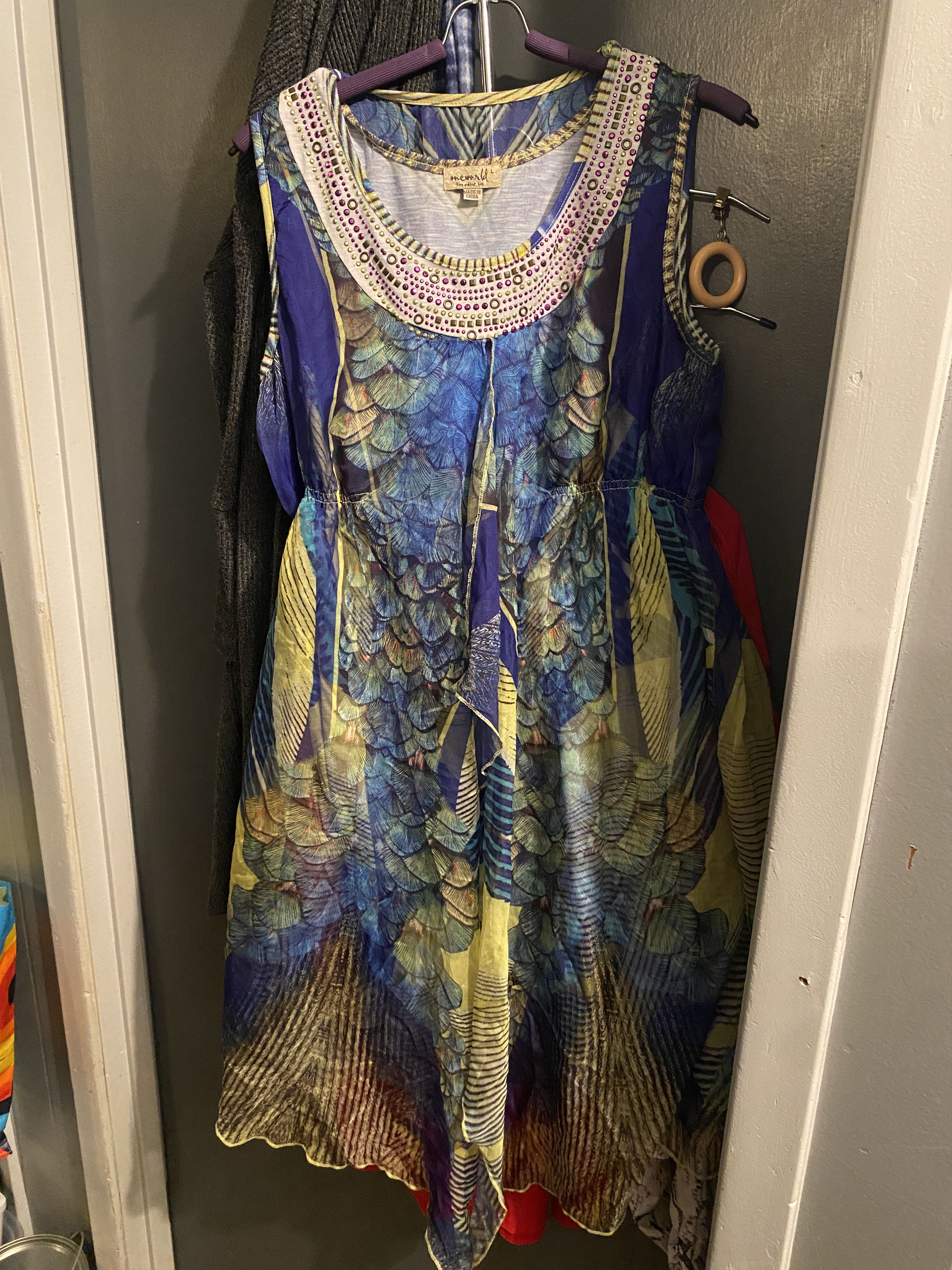 Other Peacock Dress Size L / US 10 / IT 46 - 2 Thumbnail