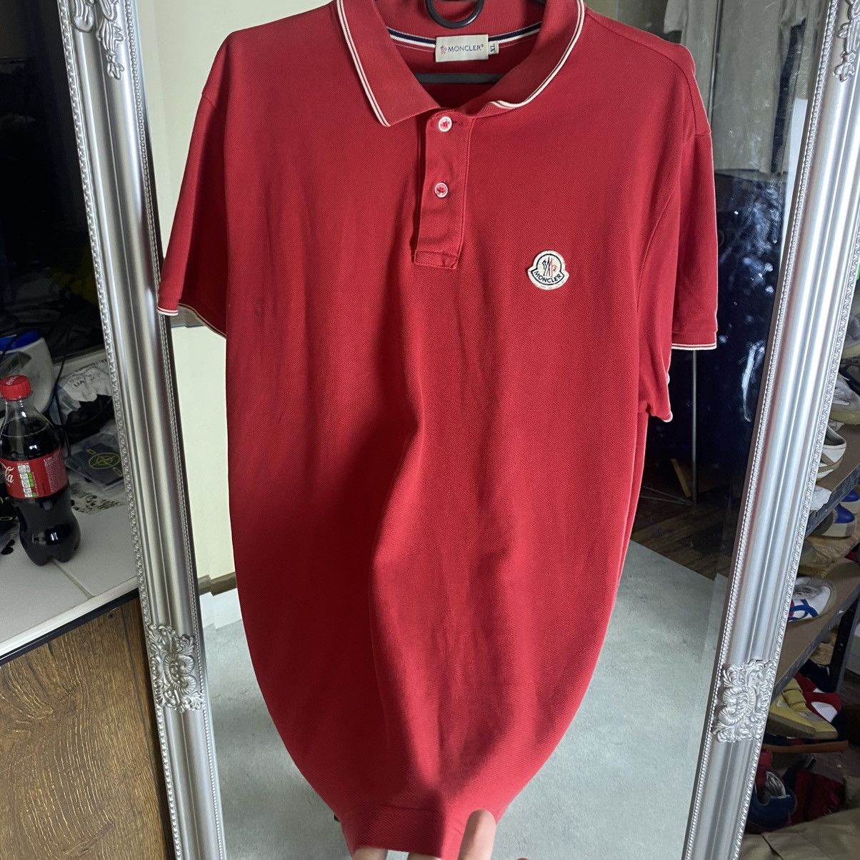 Moncler t-shirt polo moncler red luxury Size US XL / EU 56 / 4 - 4 Thumbnail