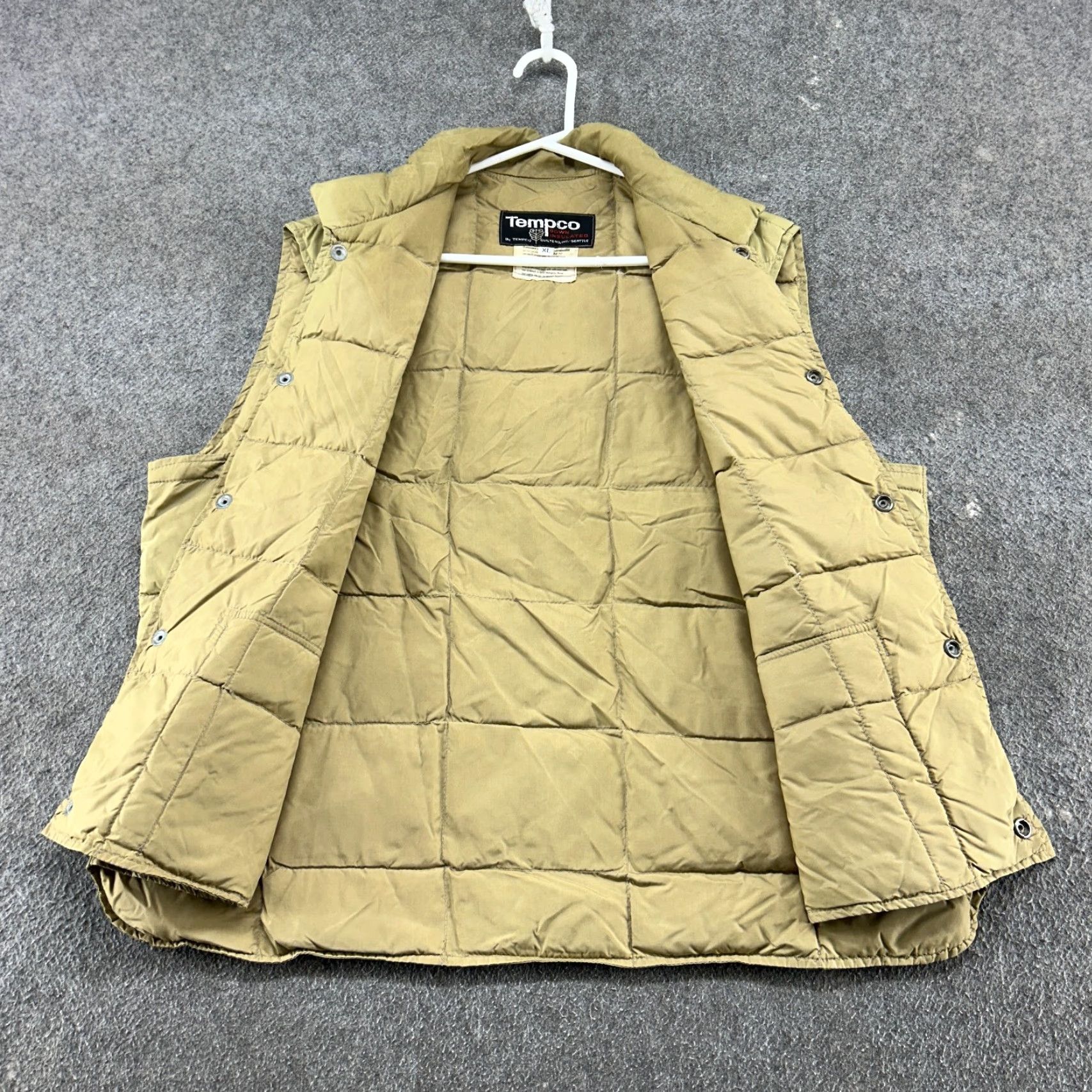 Vintage VINTAGE Tempco Vest Mens XL Brown Puffer Quilted Goose Down Insulated Snap 80s 90s - Reversible, Down, Winter, Casual Mens Size US XL / EU 56 / 4 - 2 Thumbnail