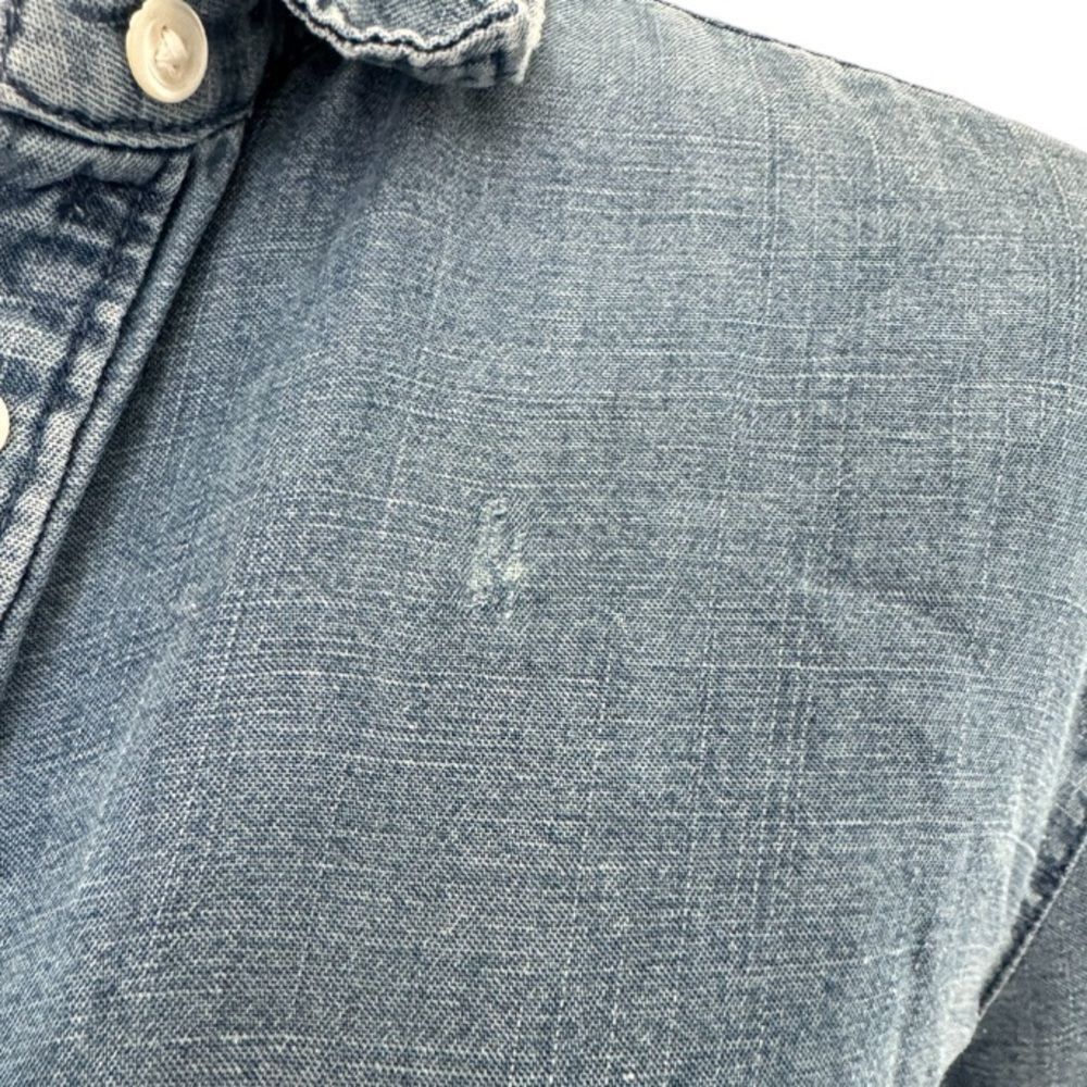 Loft Ann Taylor LOFT Women’s Size M Blue Chambray Denim Button Do Size M / US 6-8 / IT 42-44 - 2 Thumbnail
