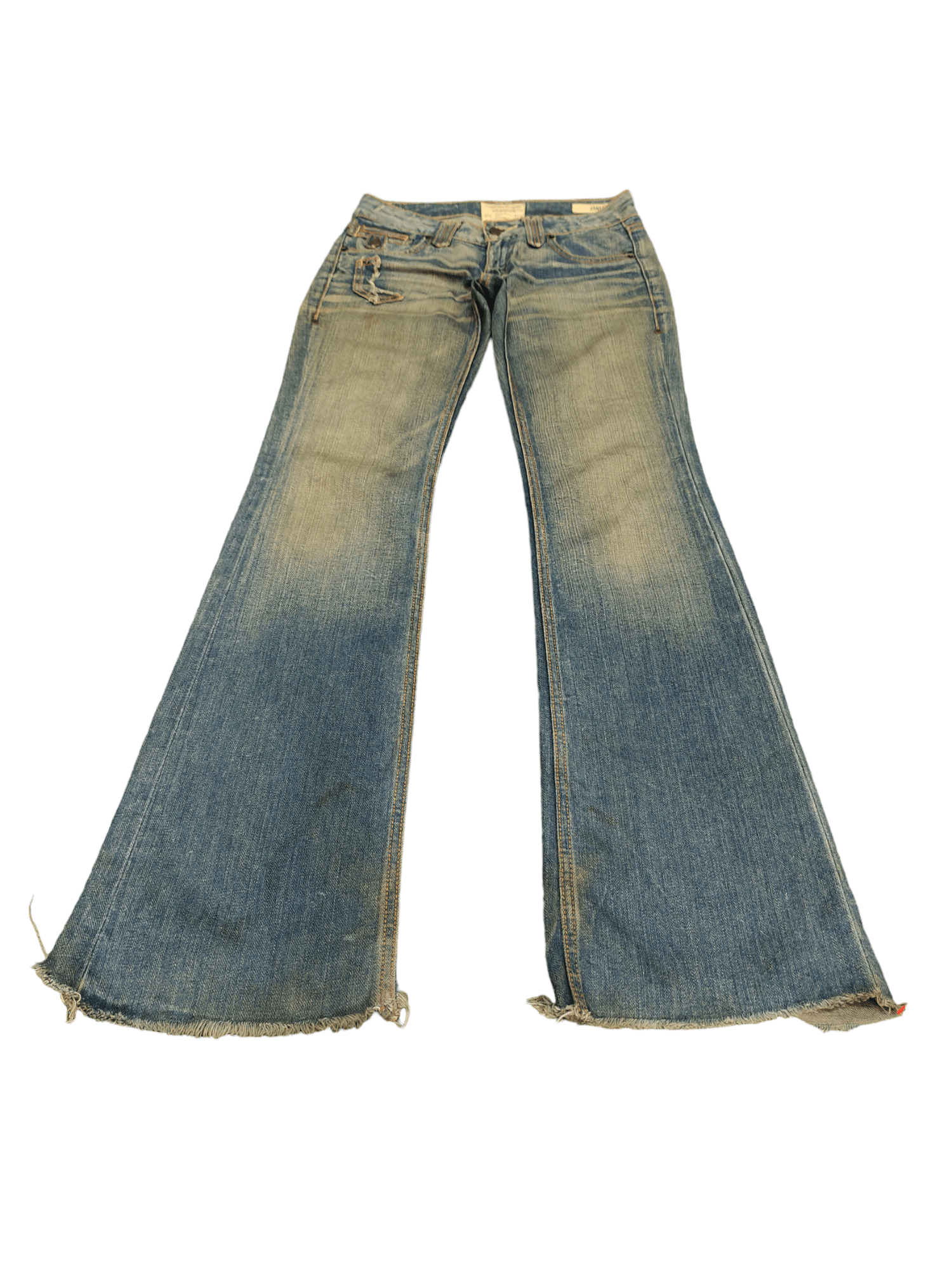 If Six Was Nine Flare Jeans Taverniti Release Hem Distress Boot Cut Low Rise Size US 27 - 2 Thumbnail