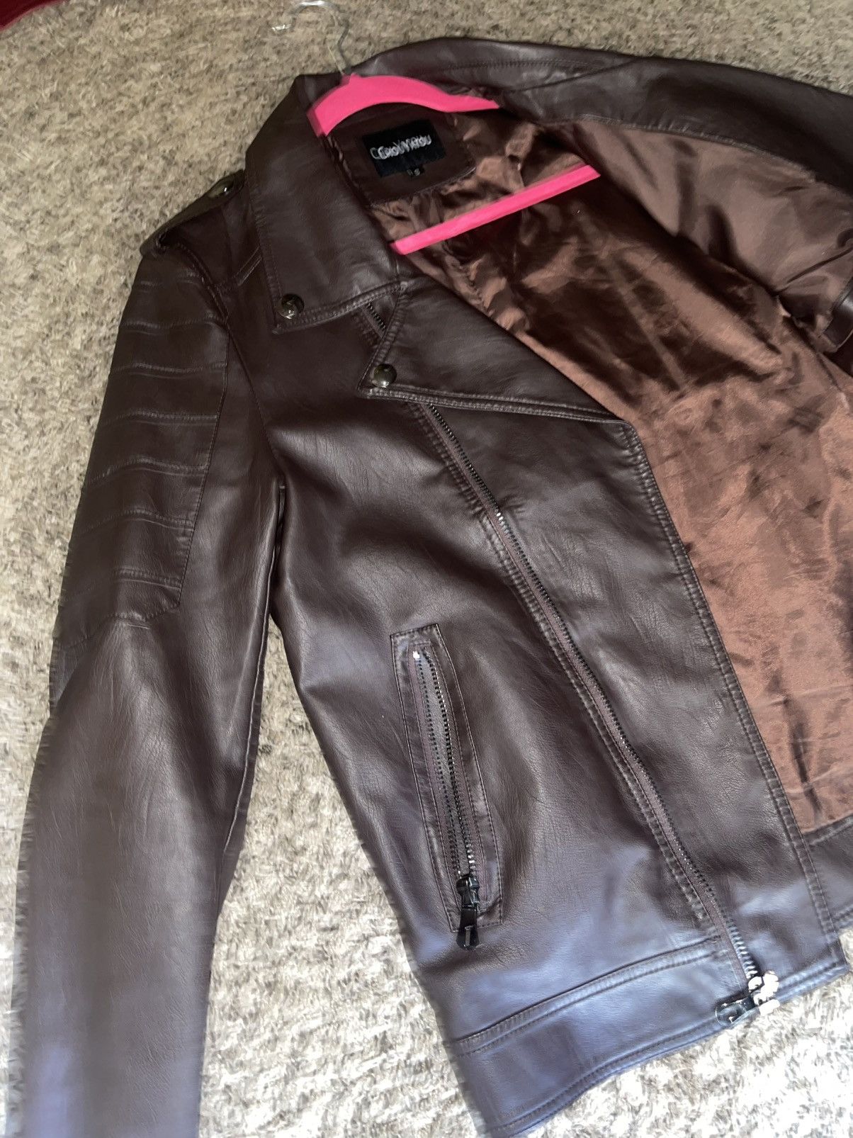 Vintage Brown Faux Leather Jacket Size US S / EU 44-46 / 1 - 3 Thumbnail