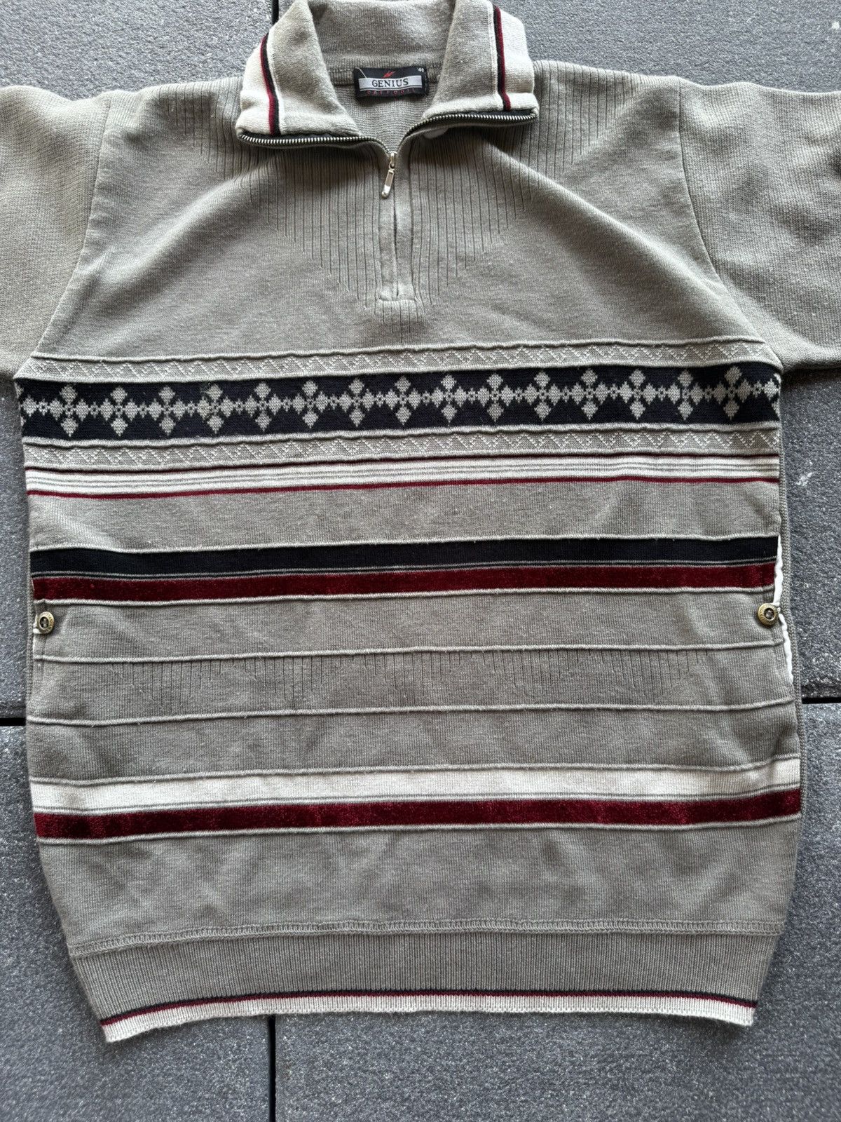 Coogi CRAZY Y2K 3D PATTERN KNIT PULLOVER Size US XL / EU 56 / 4 - 4 Thumbnail