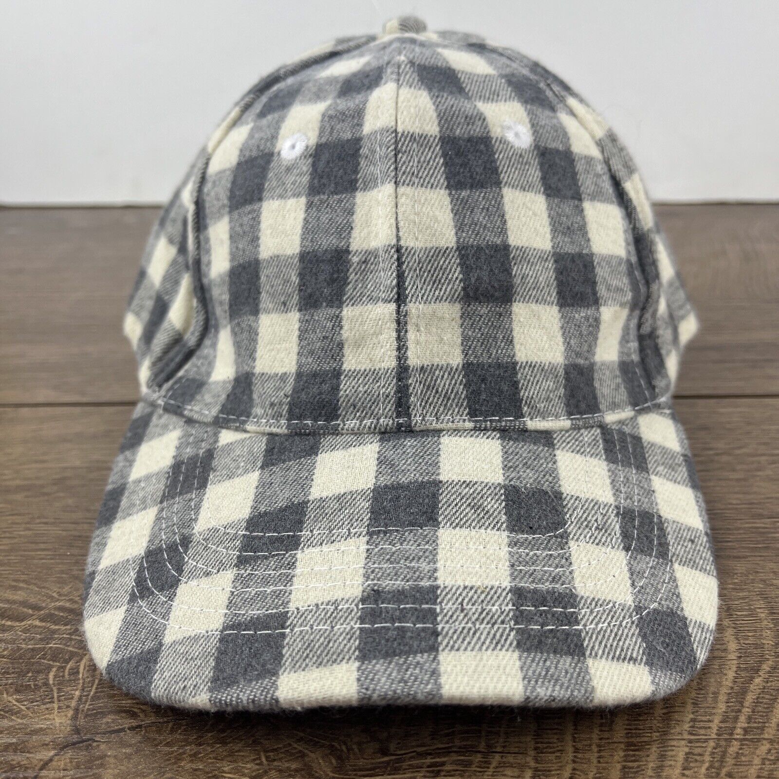 Other Plaid Gray Hat Gray Plaid Hat Adjustable Adult Size Hat Gray Size ONE SIZE - 2 Thumbnail