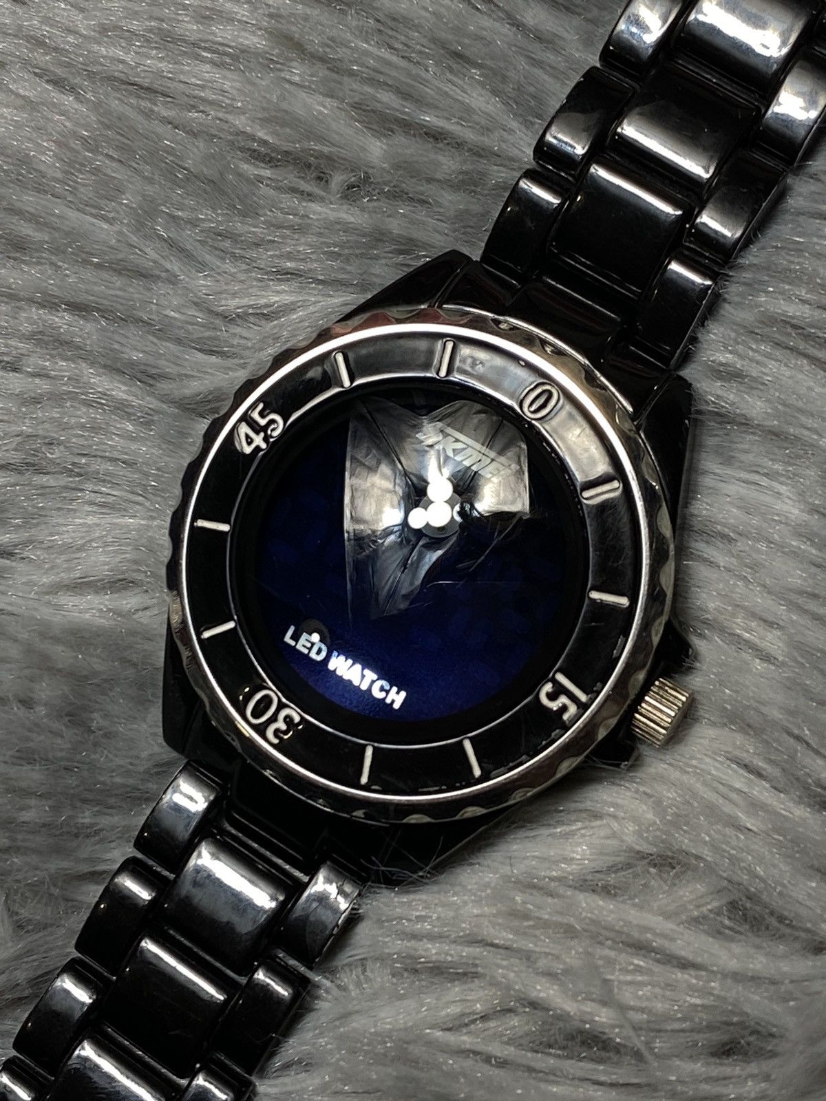 Japanese Brand Sleek LED Watch, Black Metal Strap - Japanese Brand Size ONE SIZE - 7 Thumbnail