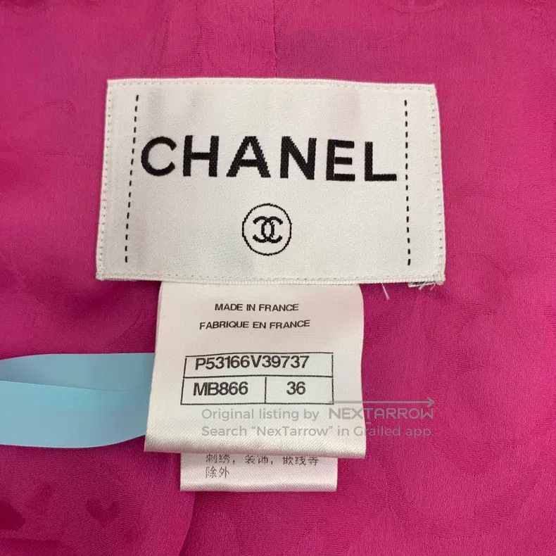 Chanel Chanel Seoul Series Rose Pink Plaid Cotton Lapel Single-br Size XS / US 0-2 / IT 36-38 - 5 Thumbnail
