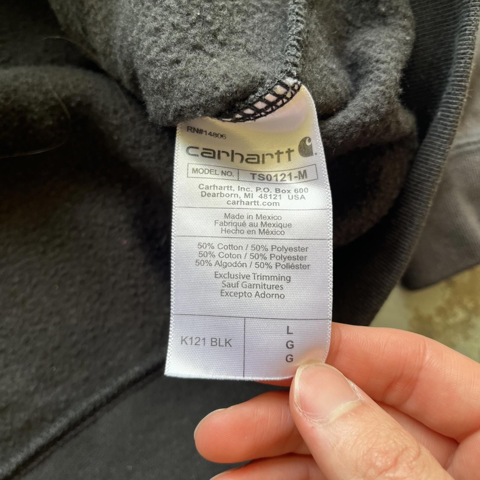 Carhartt Carhartt Loose Fit Black Grunge Workwear K121 Hoodie Size US L / EU 52-54 / 3 - 5 Thumbnail