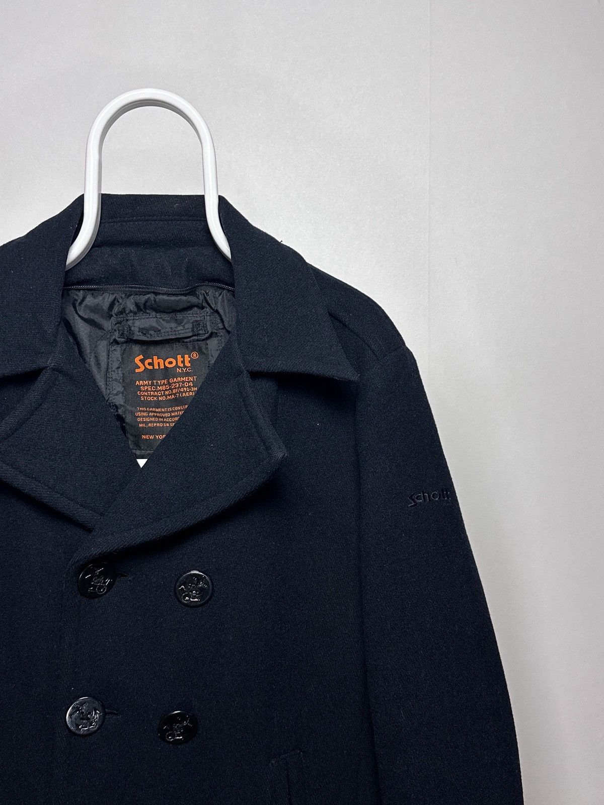 Schott Schott Army Type Garment Wool Pea Coat Size XL Size US XL / EU 56 / 4 - 3 Thumbnail