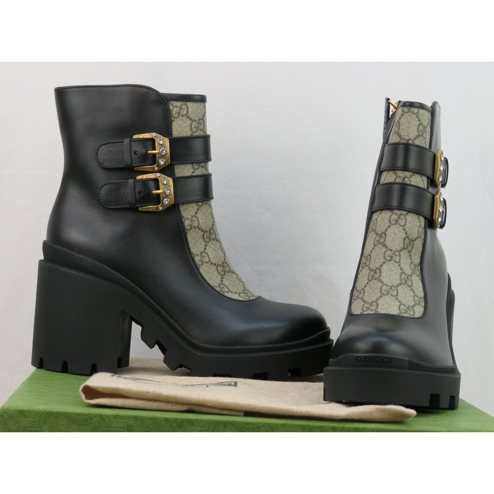 Gucci GUCCI SUPREME KENSINGTON LEATHER CRYSTALS BUCKLE BOOTS 39.5 Size US 9.5 / IT 39.5 - 10 Thumbnail