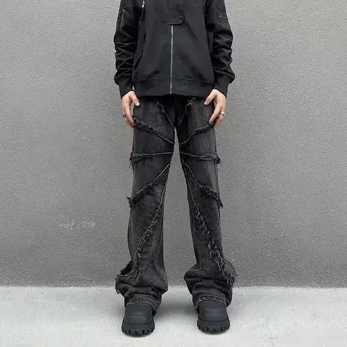 Jean Vintage Heavy Duty Washed Raw Edge Jeans Size US 32 / EU 48 - 1 Thumbnail