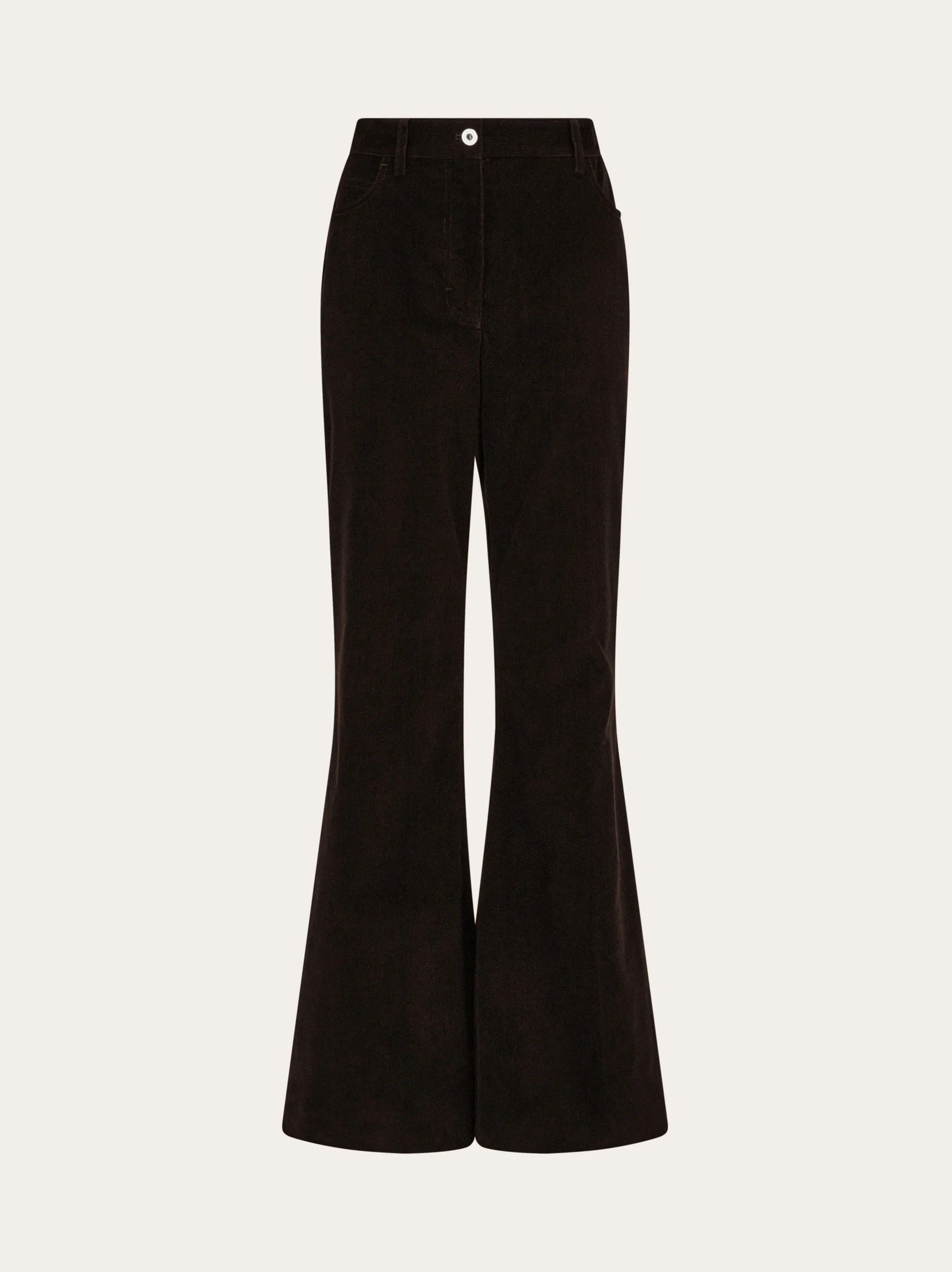 Salvatore Ferragamo o1s1rm0426 Flared Cord Pant in Brown Coffee Size 28" / US 6 / IT 42 - 1 Thumbnail