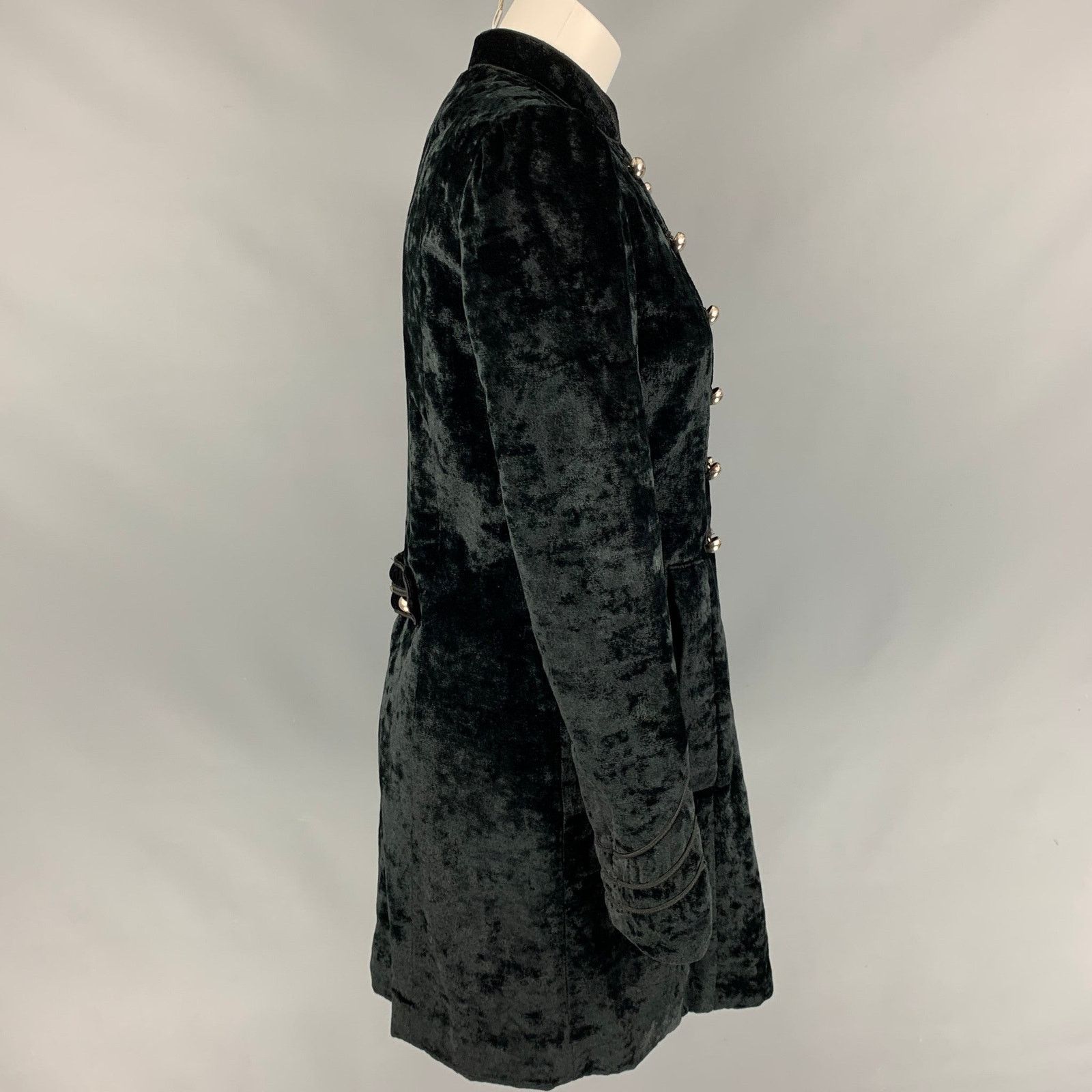 Marc by Marc Jacobs Size M Black Velvet Rayon / Polyester Double Breasted Coat Size M / US 6-8 / IT 42-44 - 3 Thumbnail