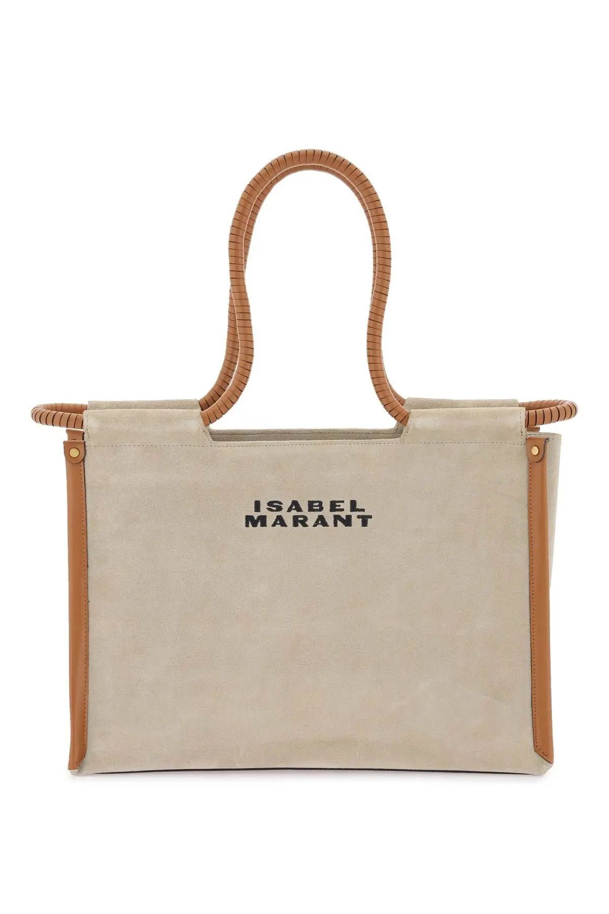 o1s22i1n1223 Suede Toledo Tote Bag in Beige/Grey/Brown