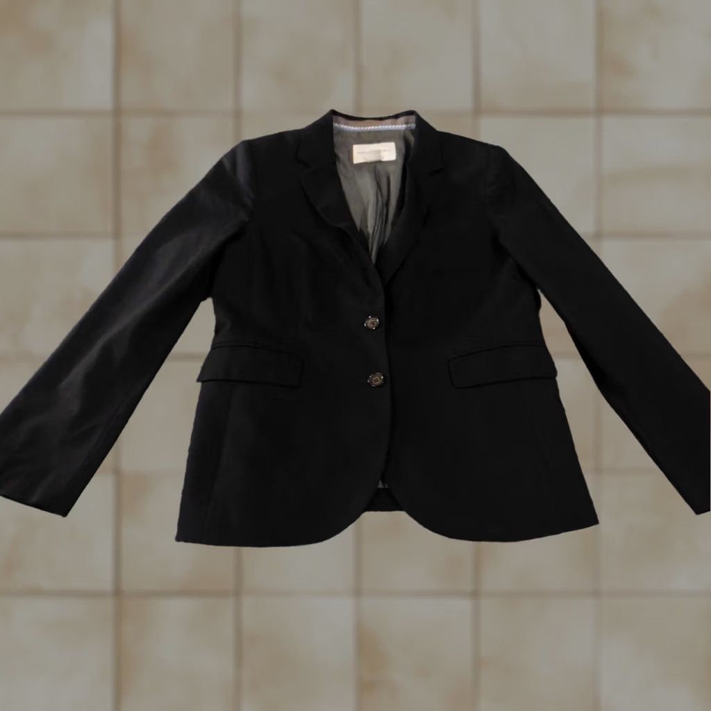 Banana Republic banana republic blazer Women Petite 10P Gray Wool Two-Button Notch Lapel Blazer Modern Tuxedo Lightweight Stretch Size L / US 10 / IT 46 - 1 Thumbnail
