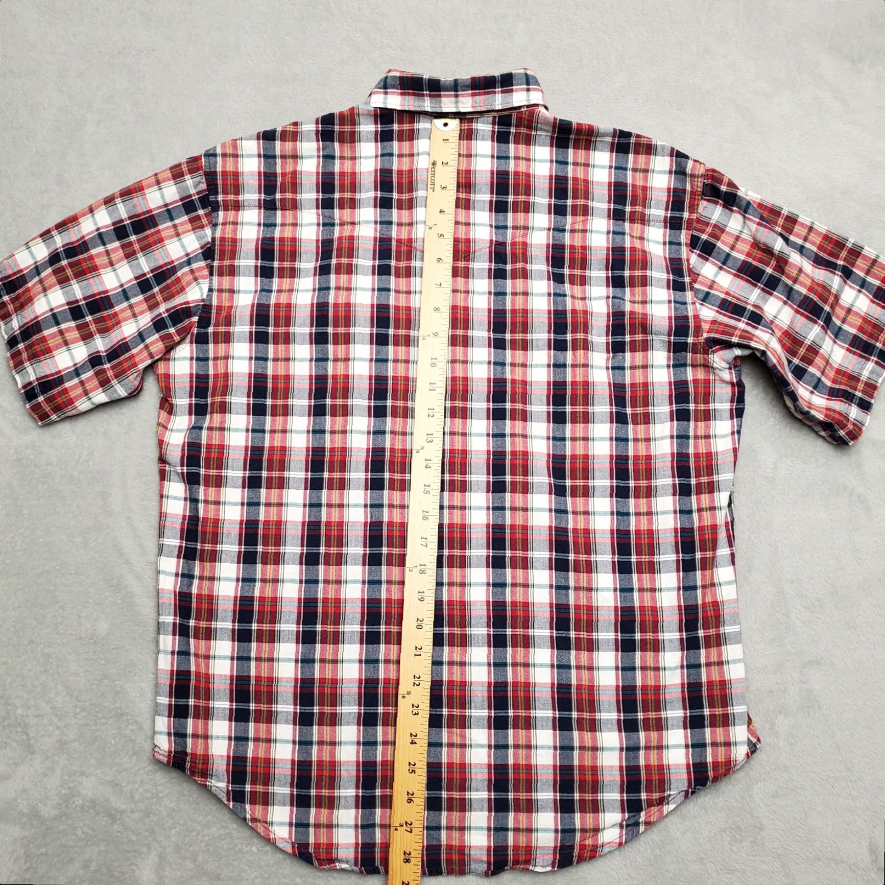 Wrangler Wrangler Shirt Mens L Black Red Plaid Pearl Snap Short Sleeve Western Casual Size US L / EU 52-54 / 3 - 7 Thumbnail