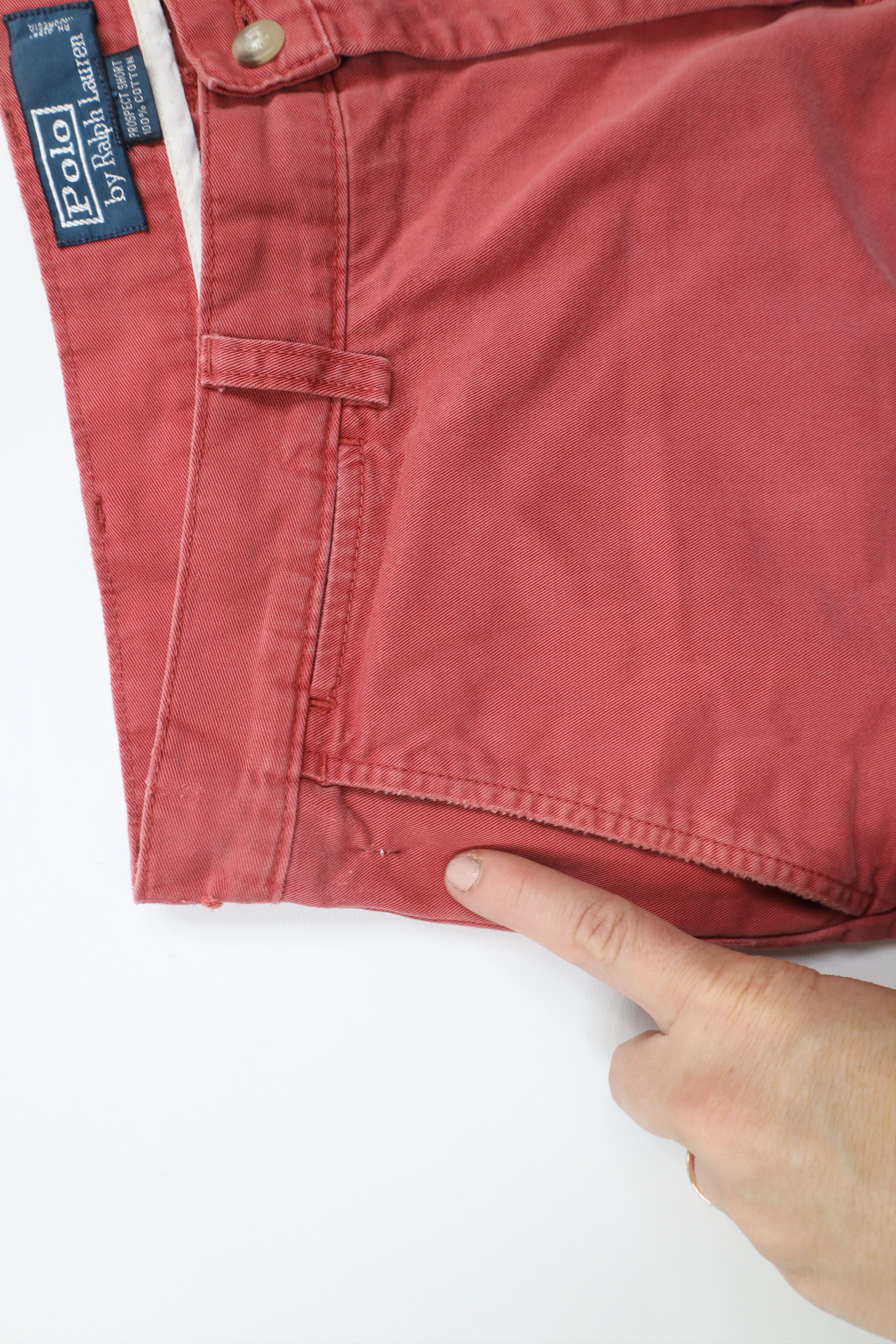 Ralph Lauren × Vintage Vintage 90s Ralph Lauren Above Knee Cotton Chino Shorts Red Size US 34 / EU 50 - 5 Thumbnail