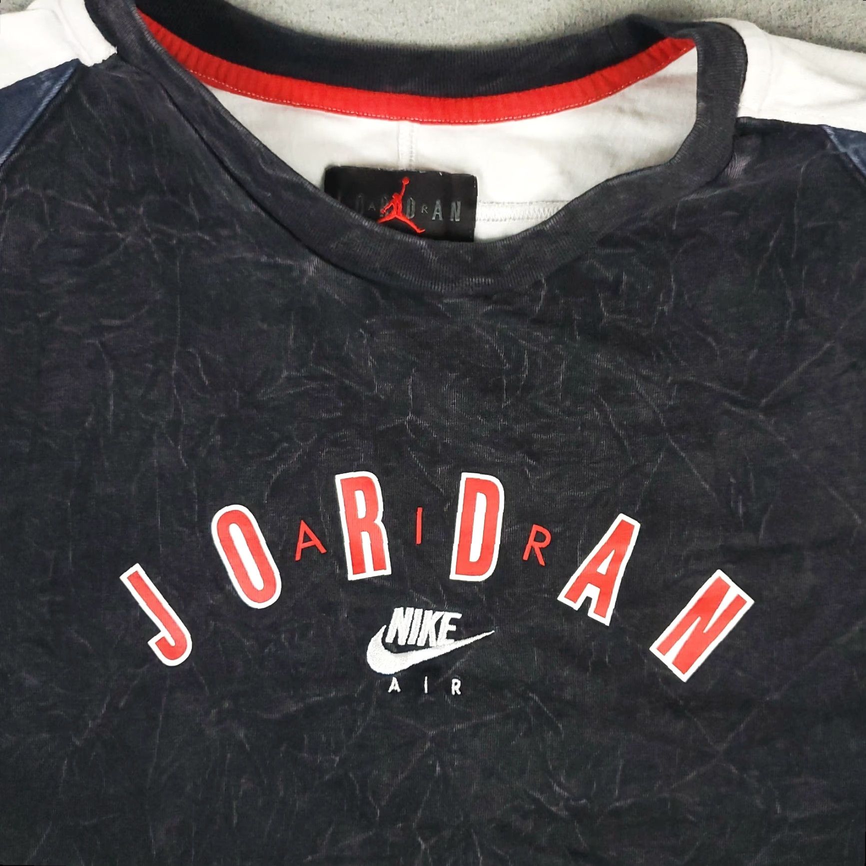 Jordan Brand Jordan T Shirt Mens Size XL Black Gray Blue Casual Long Sleeve Stained Size US XL / EU 56 / 4 - 2 Thumbnail