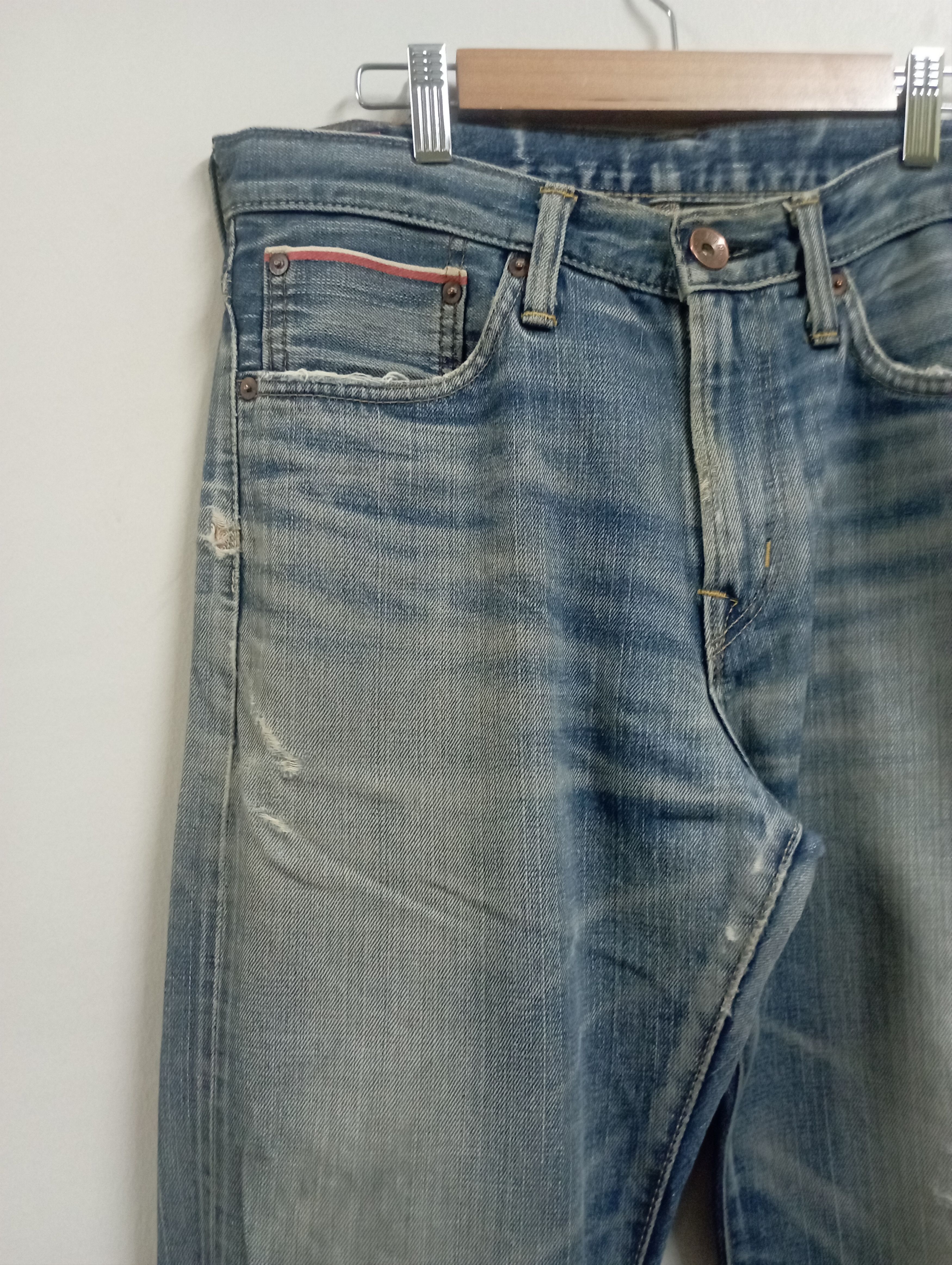 Sugar Cane Vintage Selvedge Buckle Distressed Edwin 505ZX Size US 31 - 6 Thumbnail