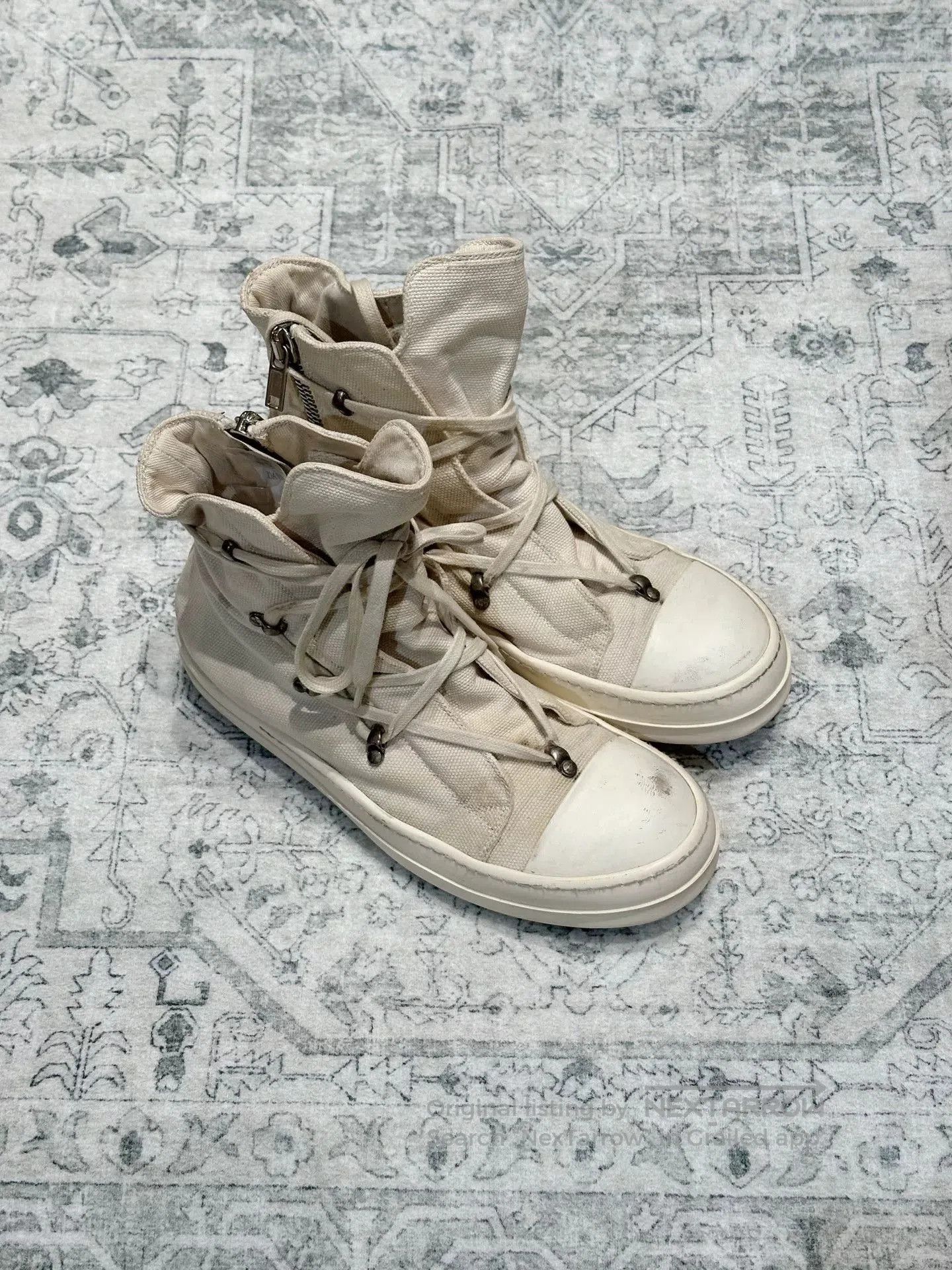 Rick Owens Rick Owens Canvas High-Top Sneakers. Size US 9 / EU 42 - 1 Thumbnail