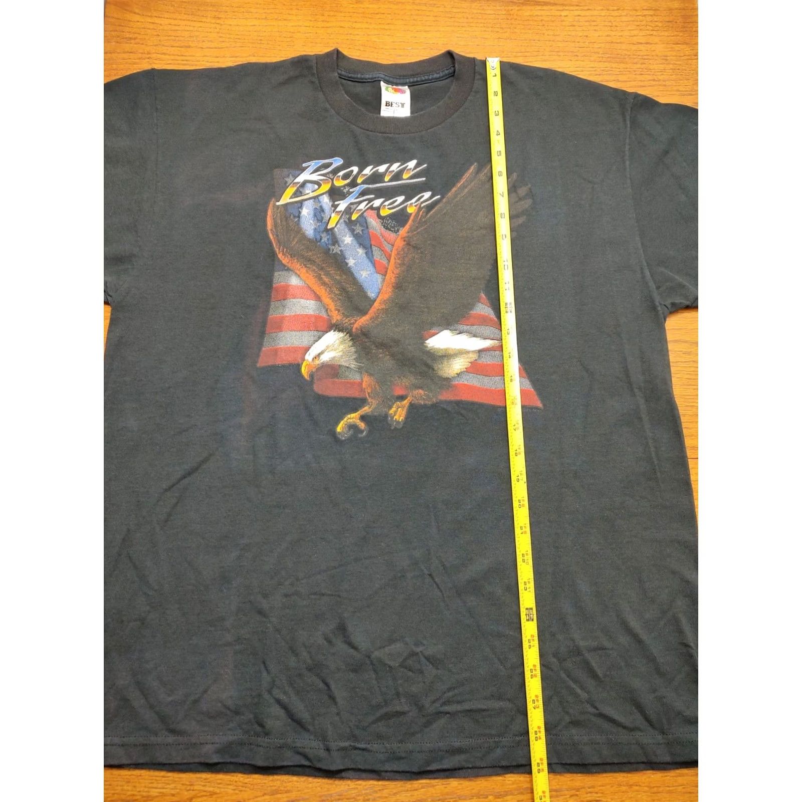 Fruit Of The Loom VINTAGE 90s Fruit of the Loom T-Shirt XL Faded Black Eagle United States Mens Size US XL / EU 56 / 4 - 7 Thumbnail