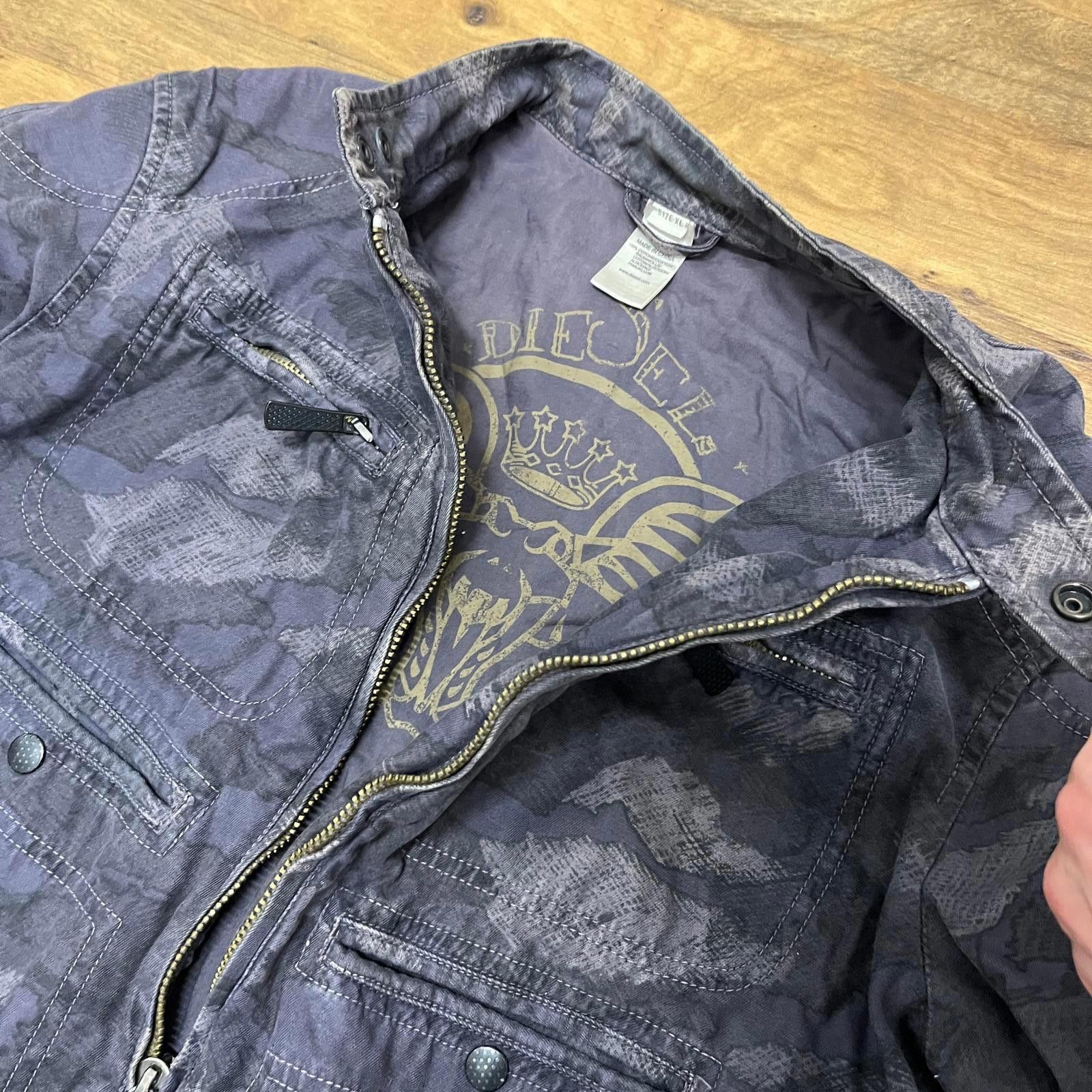 Diesel Diesel Camo Biker Jacket Size US XL / EU 56 / 4 - 4 Thumbnail