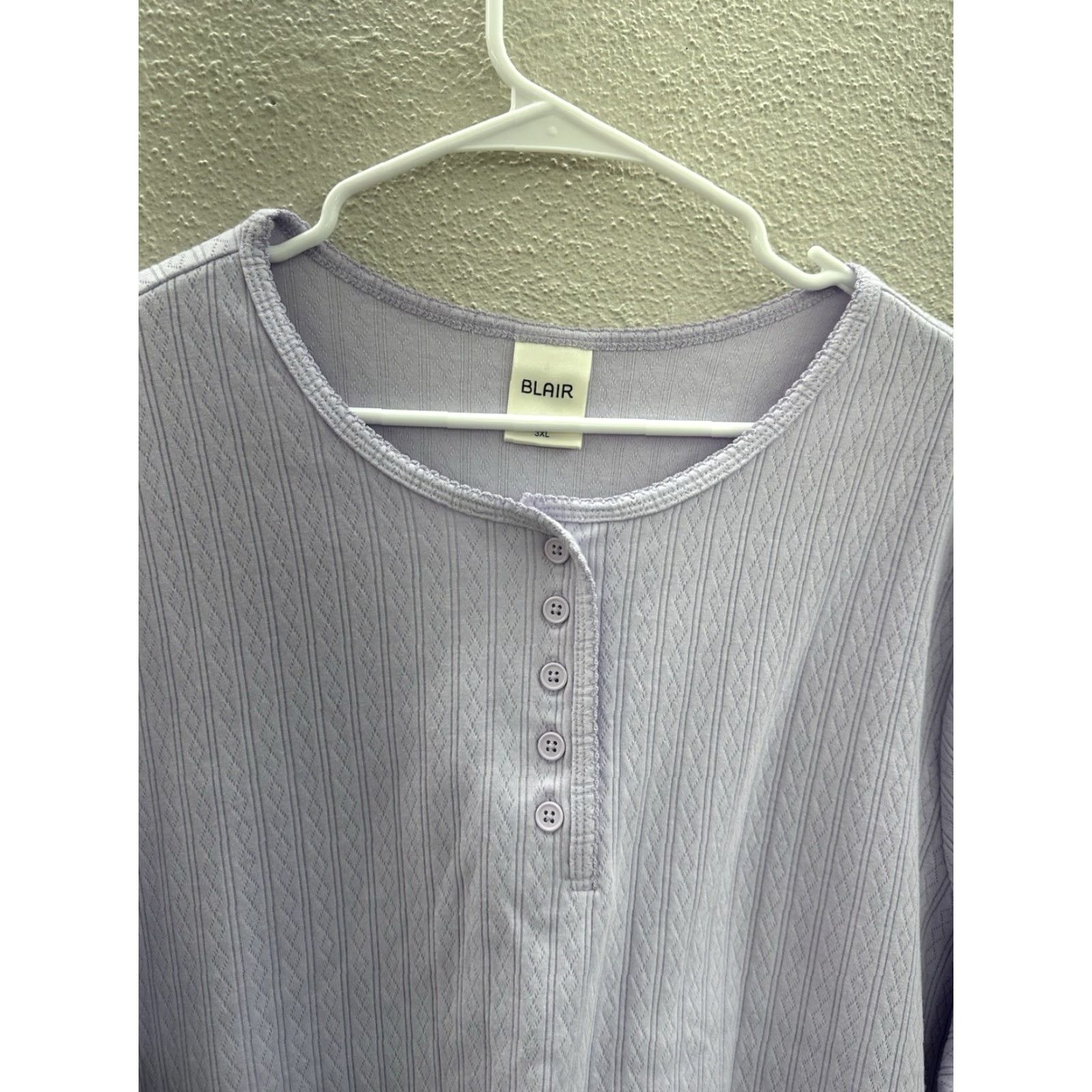 Blair VINTAGE Blair Womens Shirt Size 3XL Purple Henley Short Sleeve Size XXL / US 16-18 / IT 52-54 - 3 Thumbnail