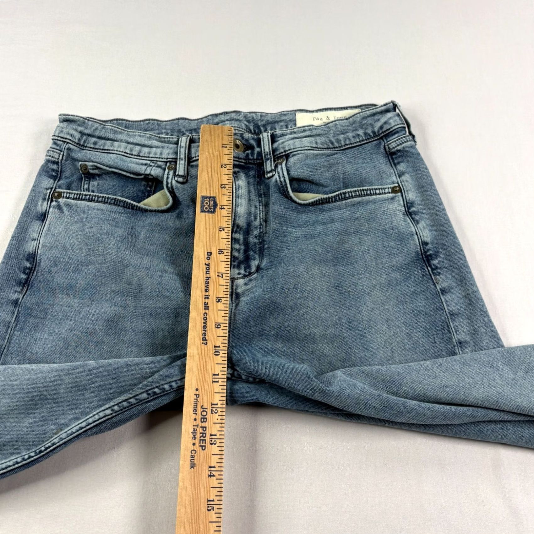 Rag & Bone Rag & Bone Jeans Mens 33x32 Blue Skinny Fit 1 Stretch Denim Slim Regular Zip for Men Body 33 31 Inseam Jeans Denim Color Blue Pattern Solid Size US 33 - 6 Thumbnail