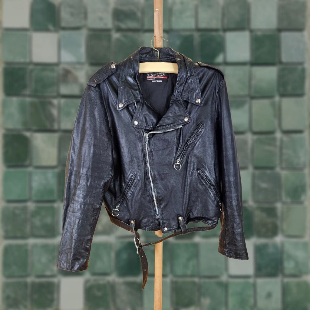 Brooks VINTAGE Brooks Motorcycle Leather Jacket Shirt? Size US M / EU 48-50 / 2 - 1 Thumbnail