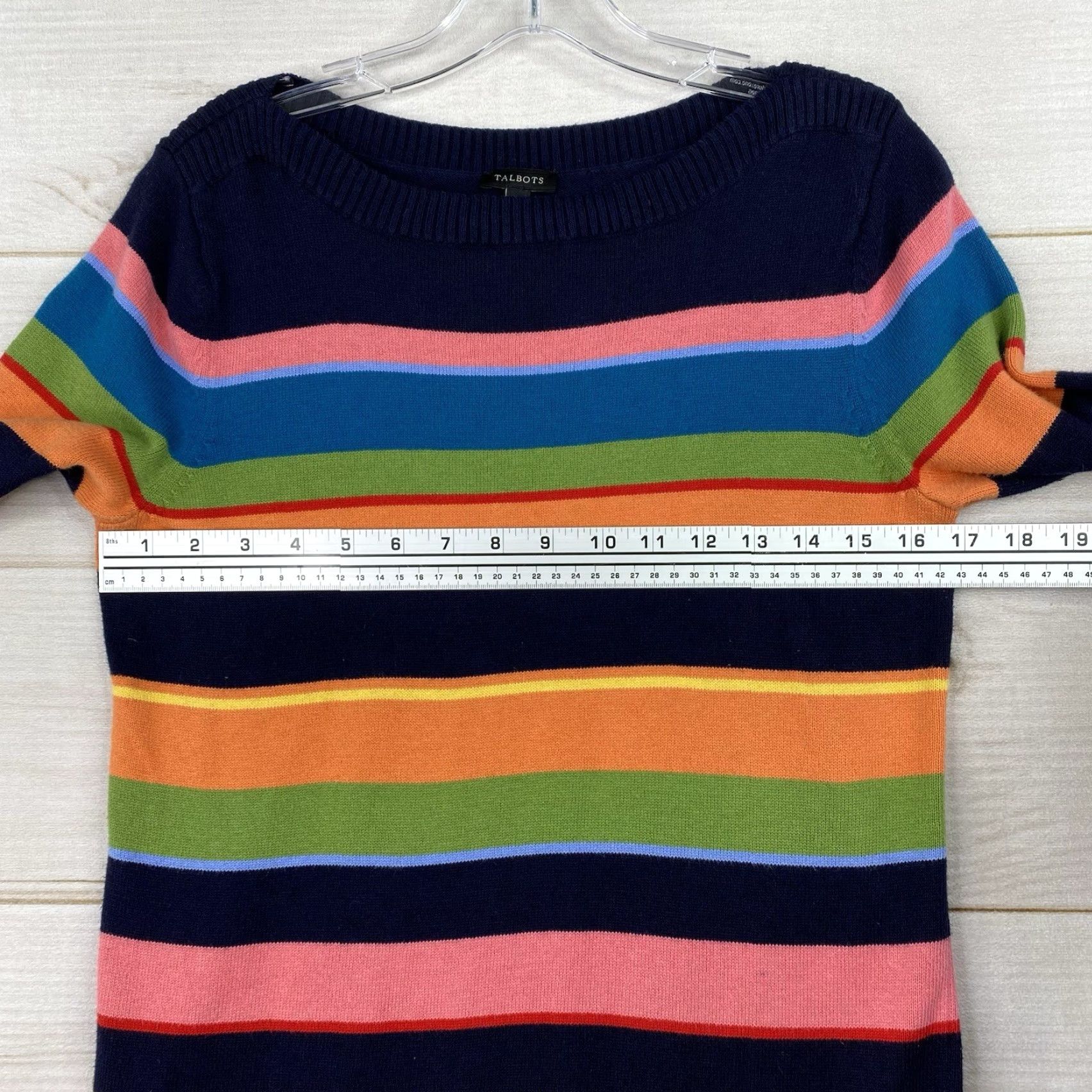 Talbots Talbots Rainbow Striped Sweater Womens M Colorful Pullover Crew Neck Casual Preppy Multicolor Stripes 2000s Rainbow Womens M Size M / US 6-8 / IT 42-44 - 5 Thumbnail