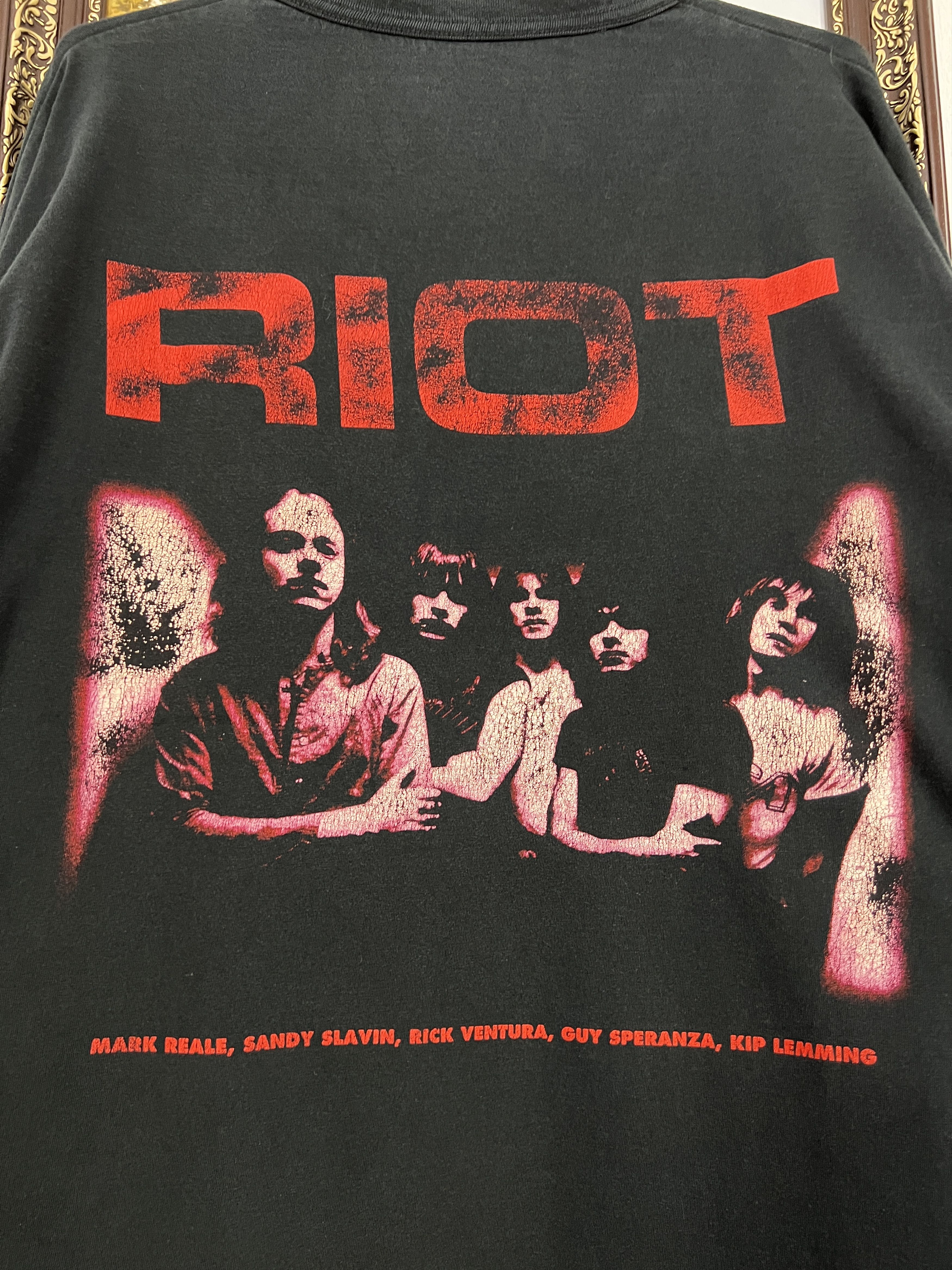 Vintage Vintage 90's Riot Fire Down Under Tour Tee Heavy Metal Rare Size US L / EU 52-54 / 3 - 11 Thumbnail
