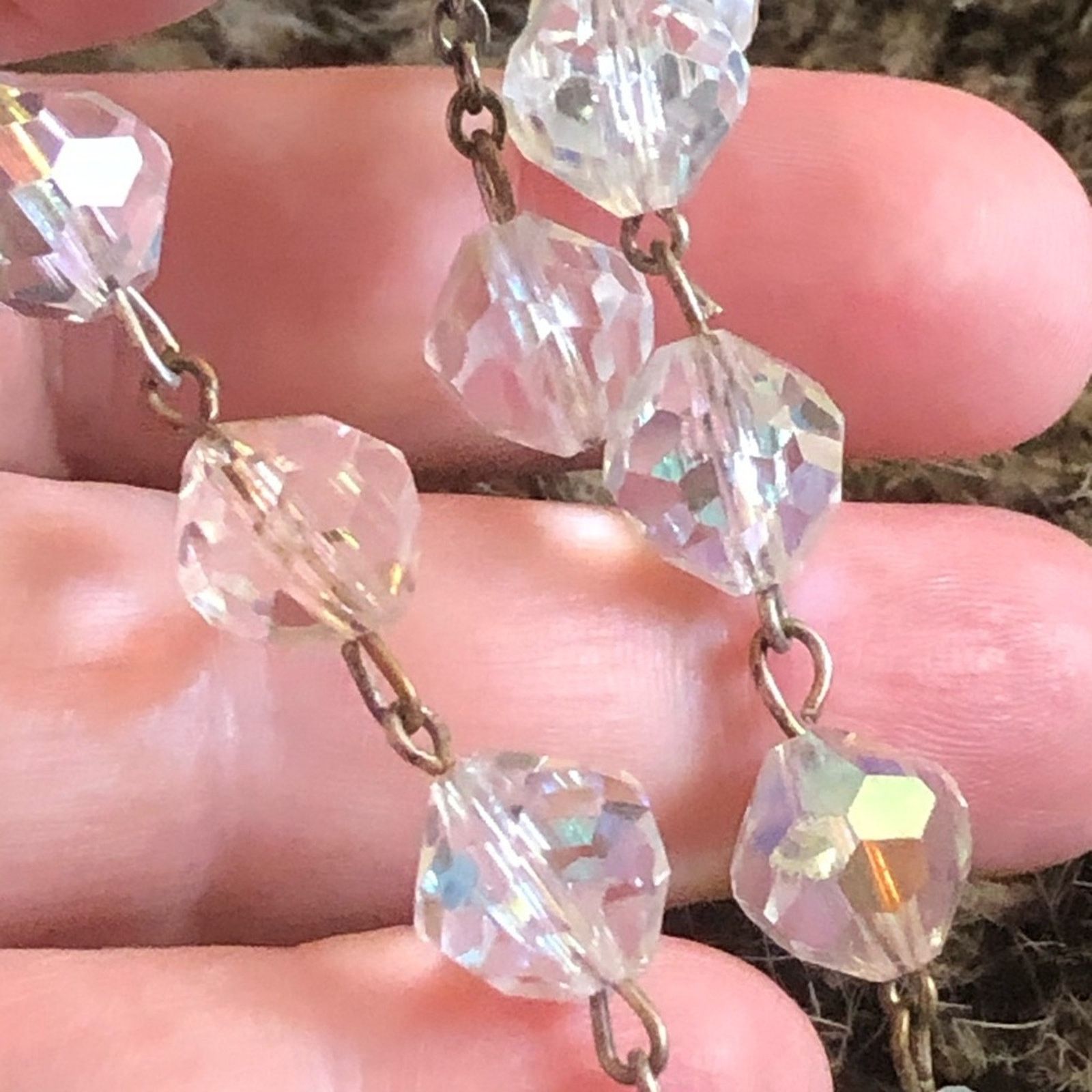 Vintage Vintage 70s aurora borealis crystal link bracelet Size ONE SIZE - 6 Thumbnail