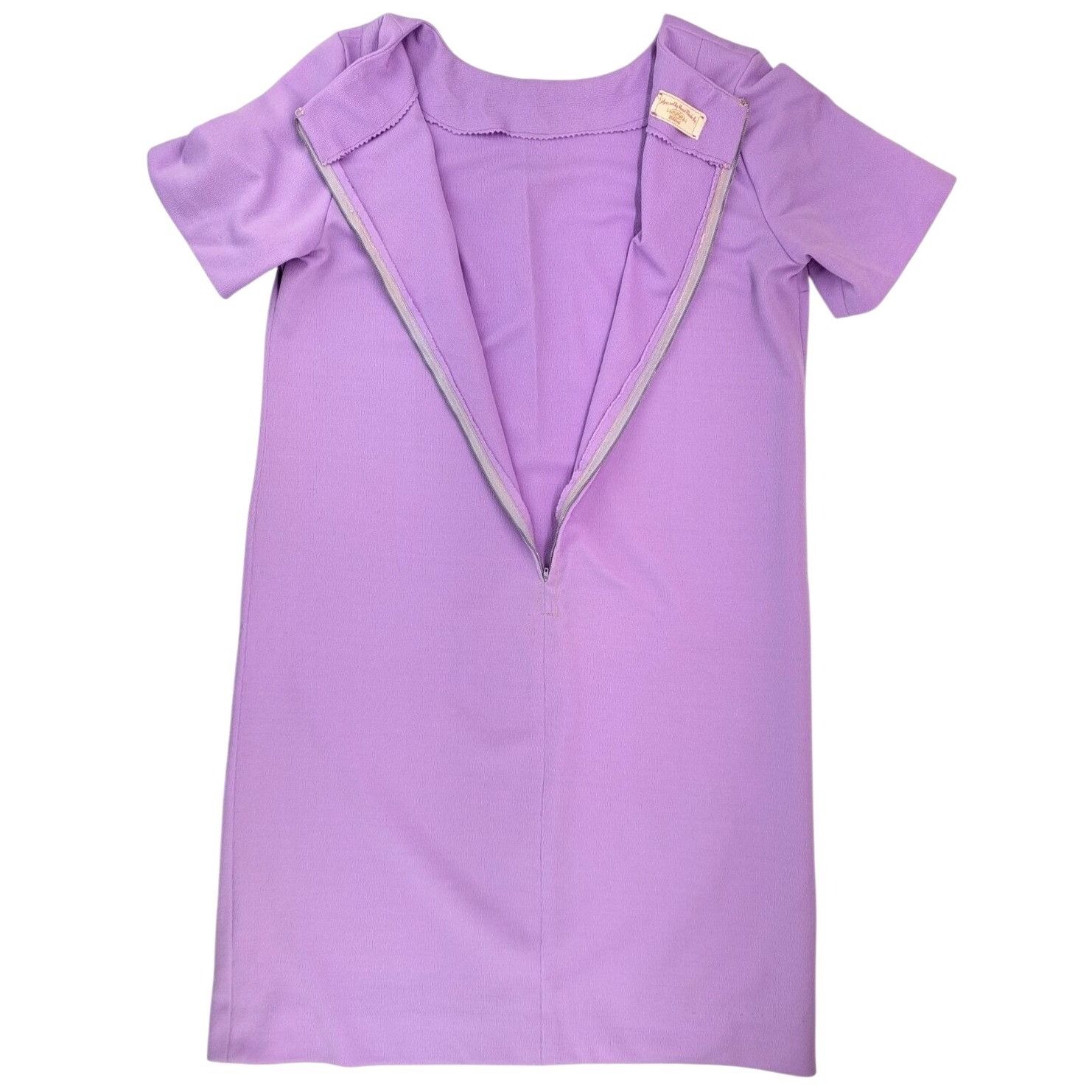 Handmade Vintage Handmade Lavender Shift Dress Butterfly 1970s Large Size L / US 10 / IT 46 - 10 Thumbnail