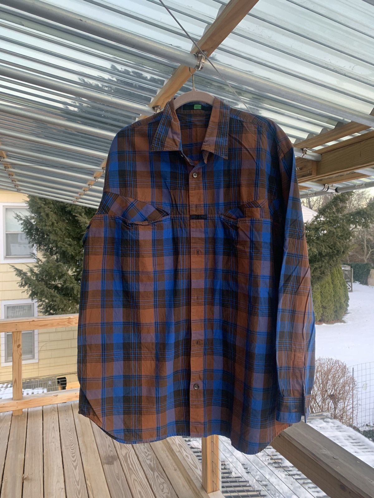 Vintage Girbaud Plaid Button-Down w. X-Pockets