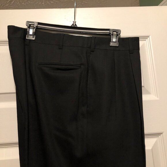 Jos. A. Bank JOS.A.BANK MEN'S BLACK 100%WOOL DRESS PANTS SIZE: 40/31 Size 40R - 2 Thumbnail