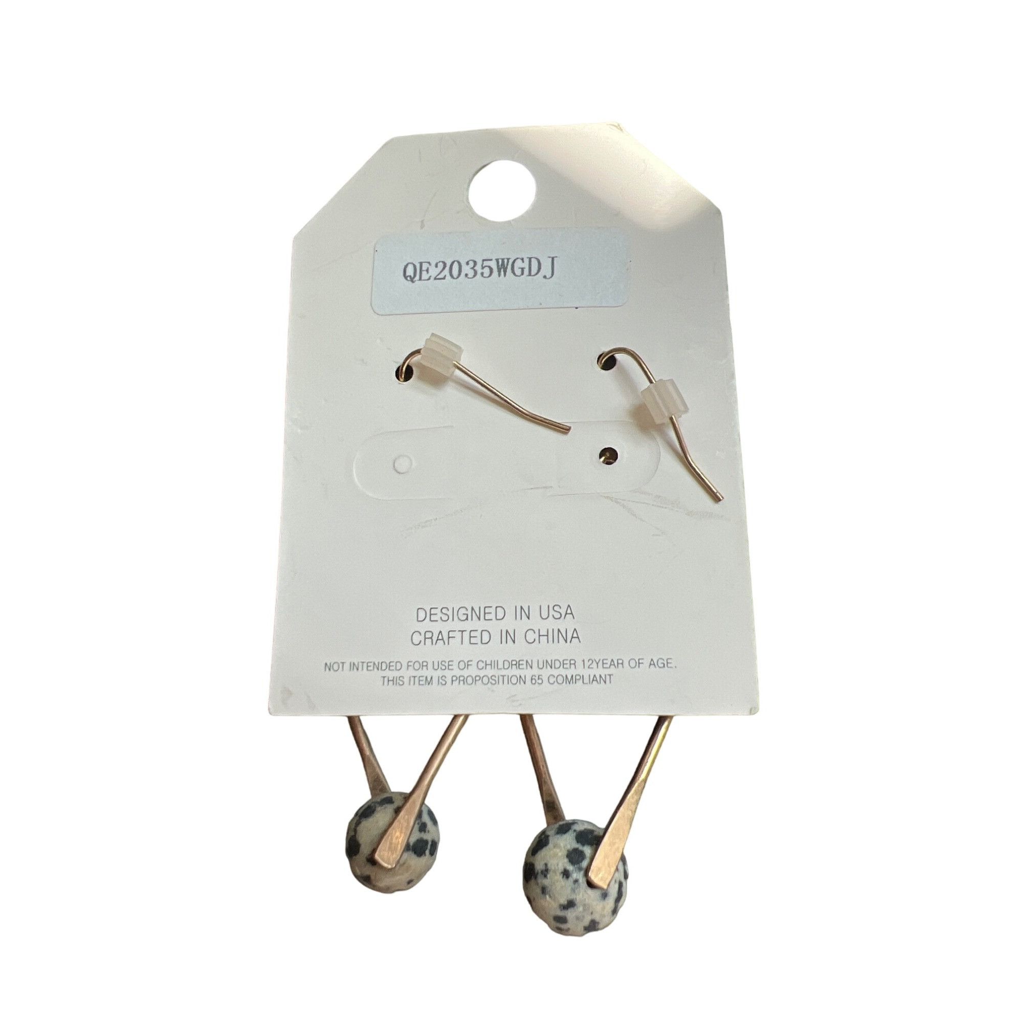 Other Pomina Gold Tone Dangle Earrings Semi Precious Beads Dalmati Size ONE SIZE - 5 Thumbnail
