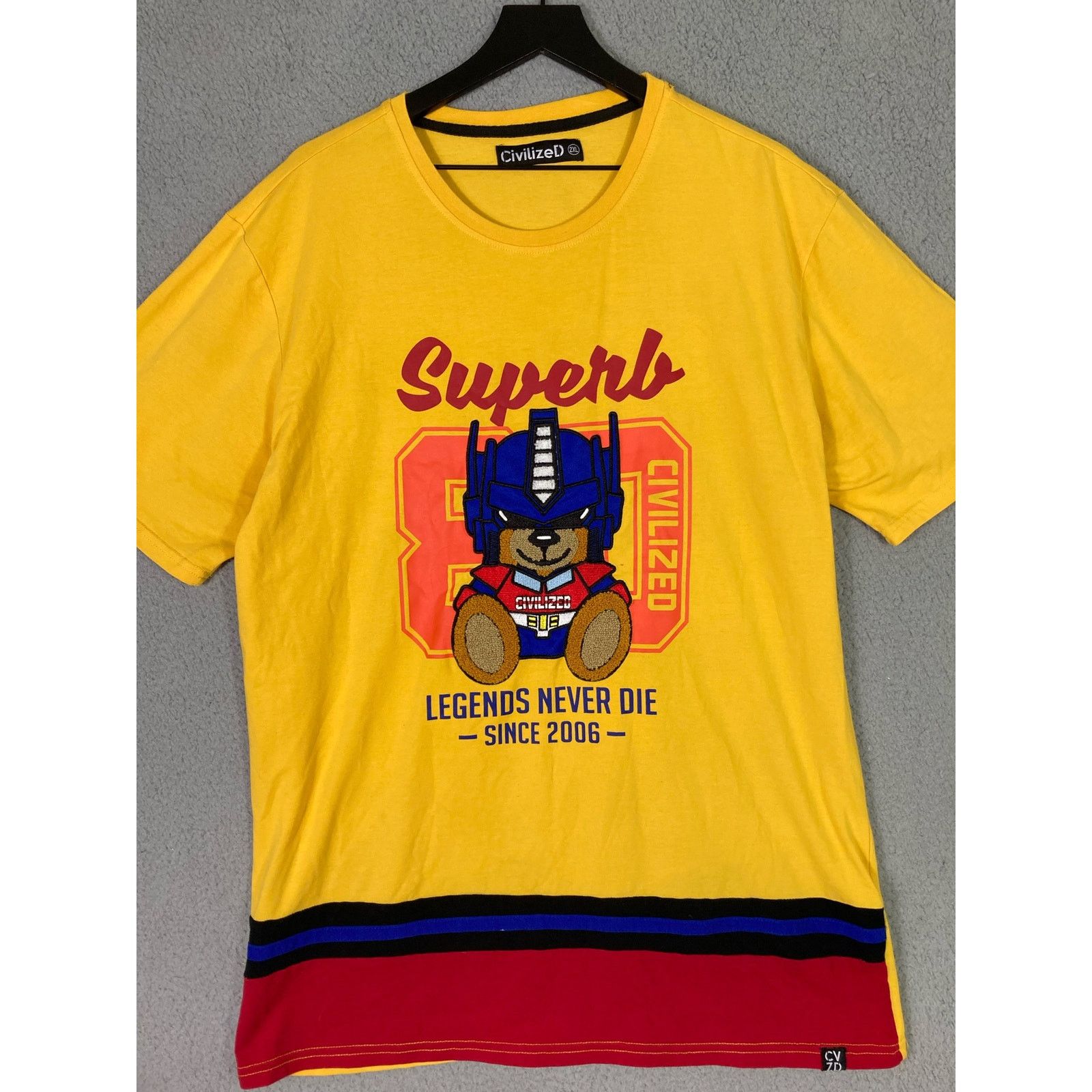 Other Civilized Bear Mens 2XL Yellow Tee Legends Never Die Graphic Size US XXL / EU 58 / 5 - 3 Thumbnail