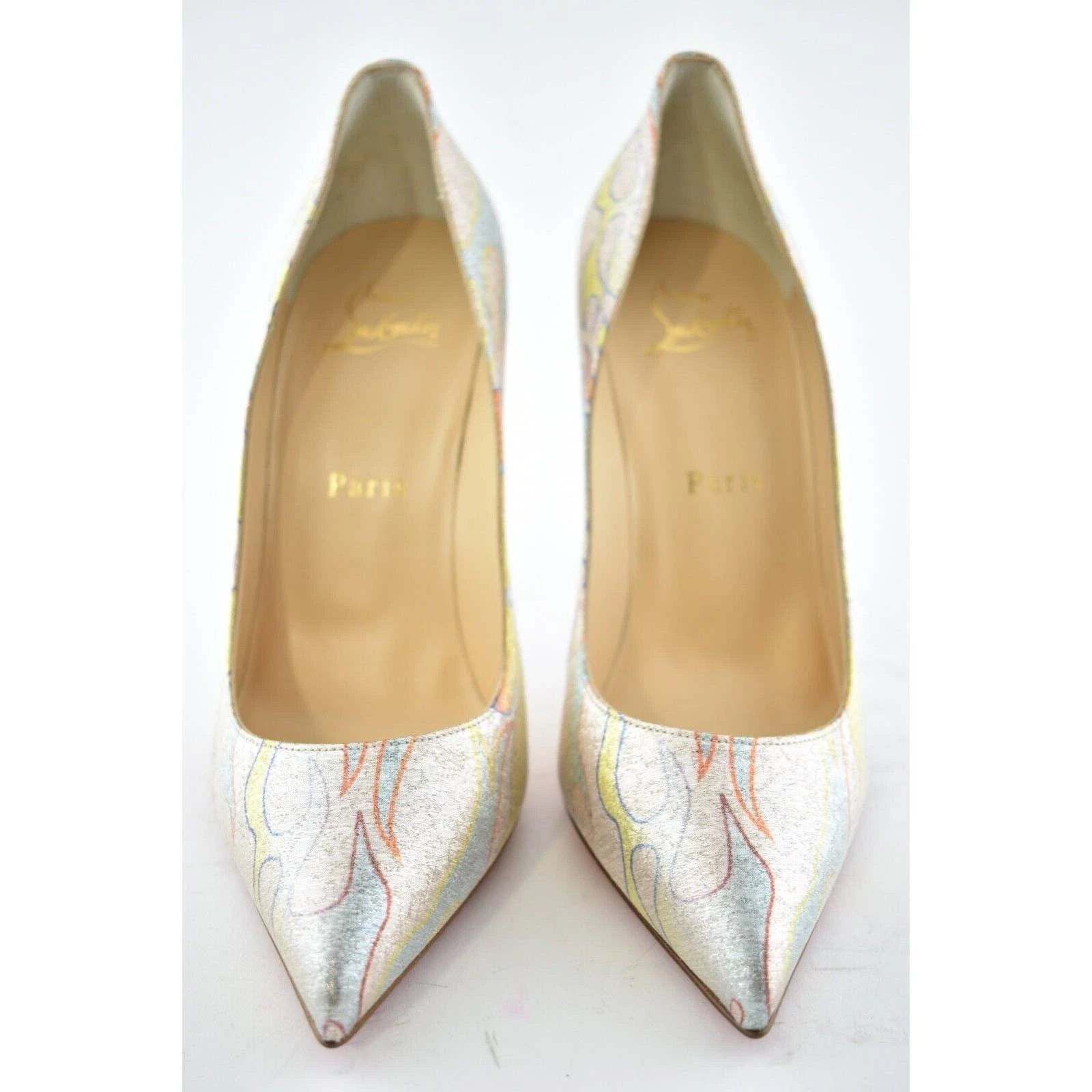 Christian Louboutin Christian Louboutin Pigalle Follies 100 Lurex Flame Orange Size US 8 / IT 38 - 5 Thumbnail