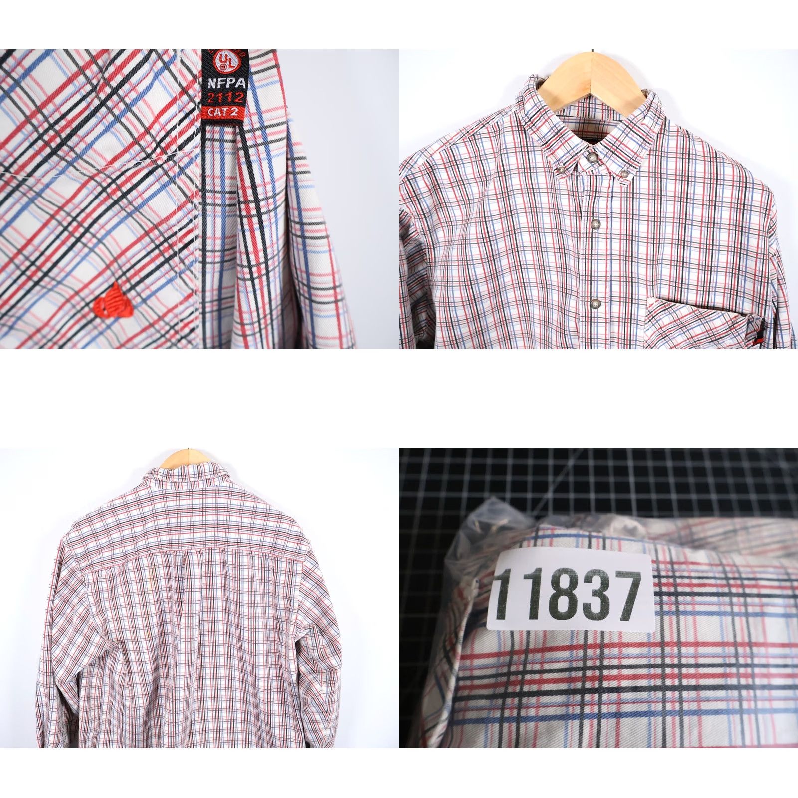 Vintage VINTAGE Forge FR Shirt Men's XL Red White Check Long Sleeve NFPA 2112 CAT 2 Workwear Size US XL / EU 56 / 4 - 10 Thumbnail