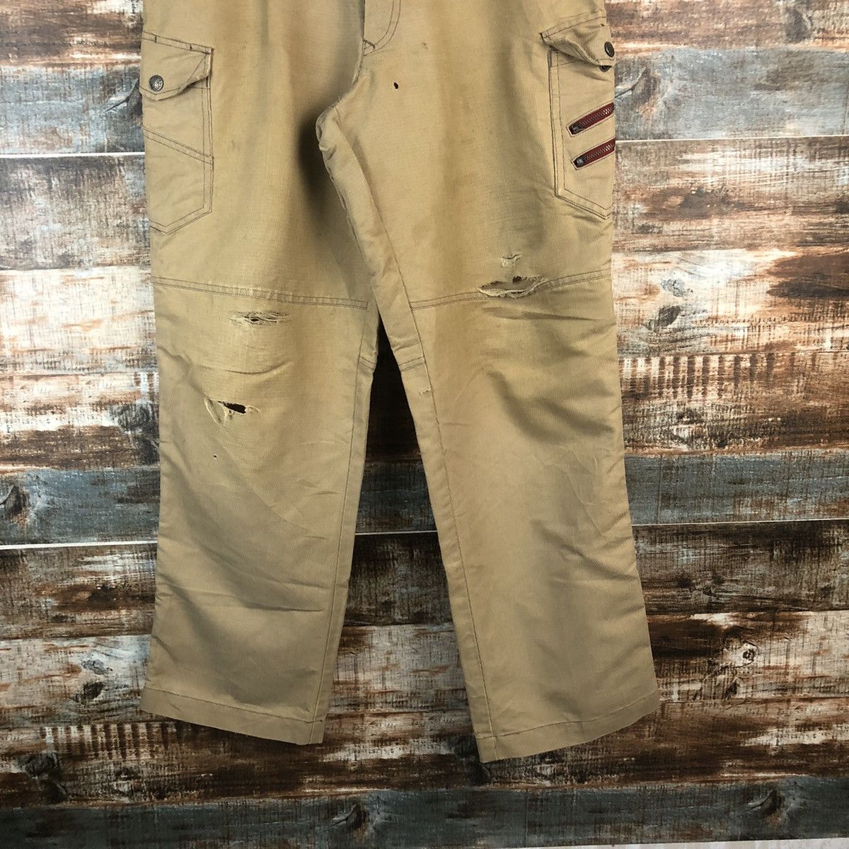 Japanese Brand DL Jawin Brown Cargo Multipocket Pants #C693 Size US 32 / EU 48 - 3 Thumbnail