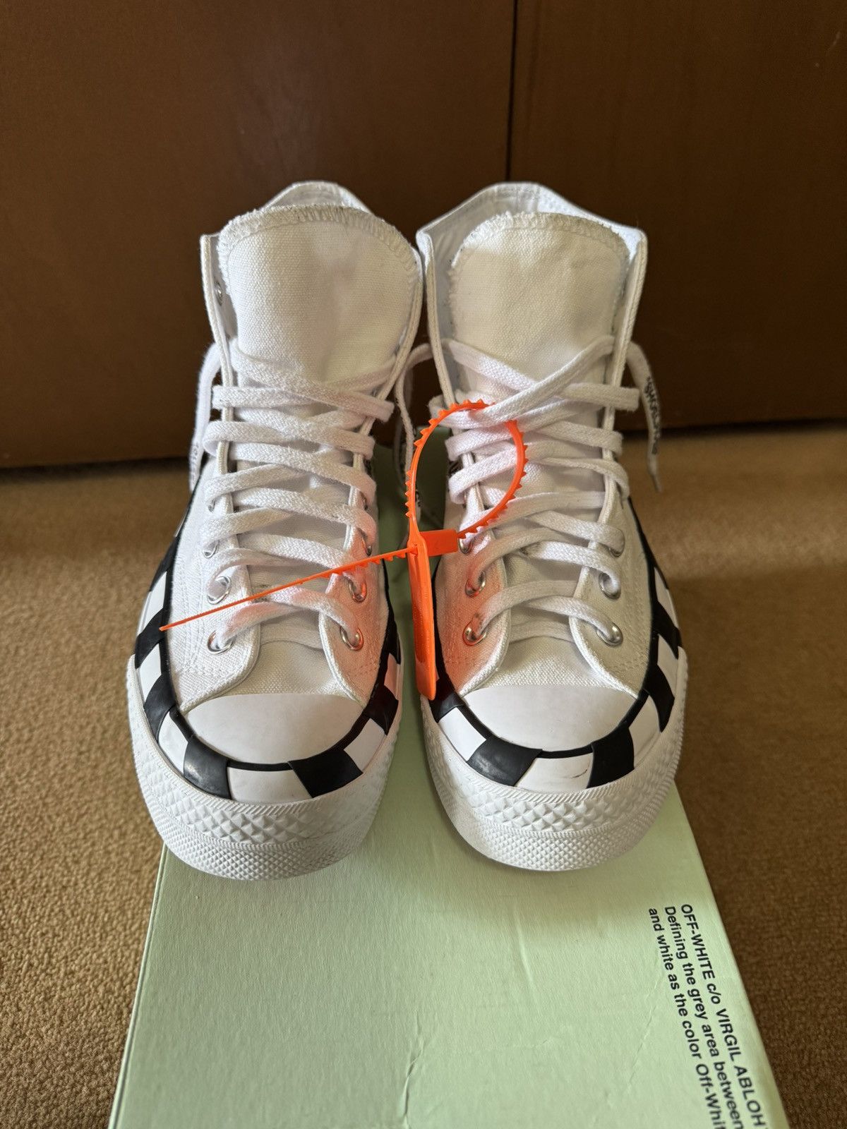 Converse × Off-White Off White Converse Hi Top Size US 7.5 / EU 40-41 - 6 Thumbnail