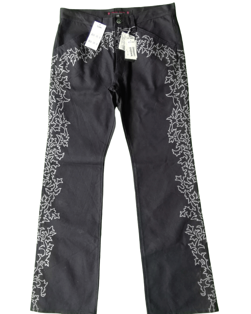 Japanese Brand Custom Culture Black Gothic Pants Vine Japan Punk Streetwear Size US 32 / EU 48 - 2 Thumbnail